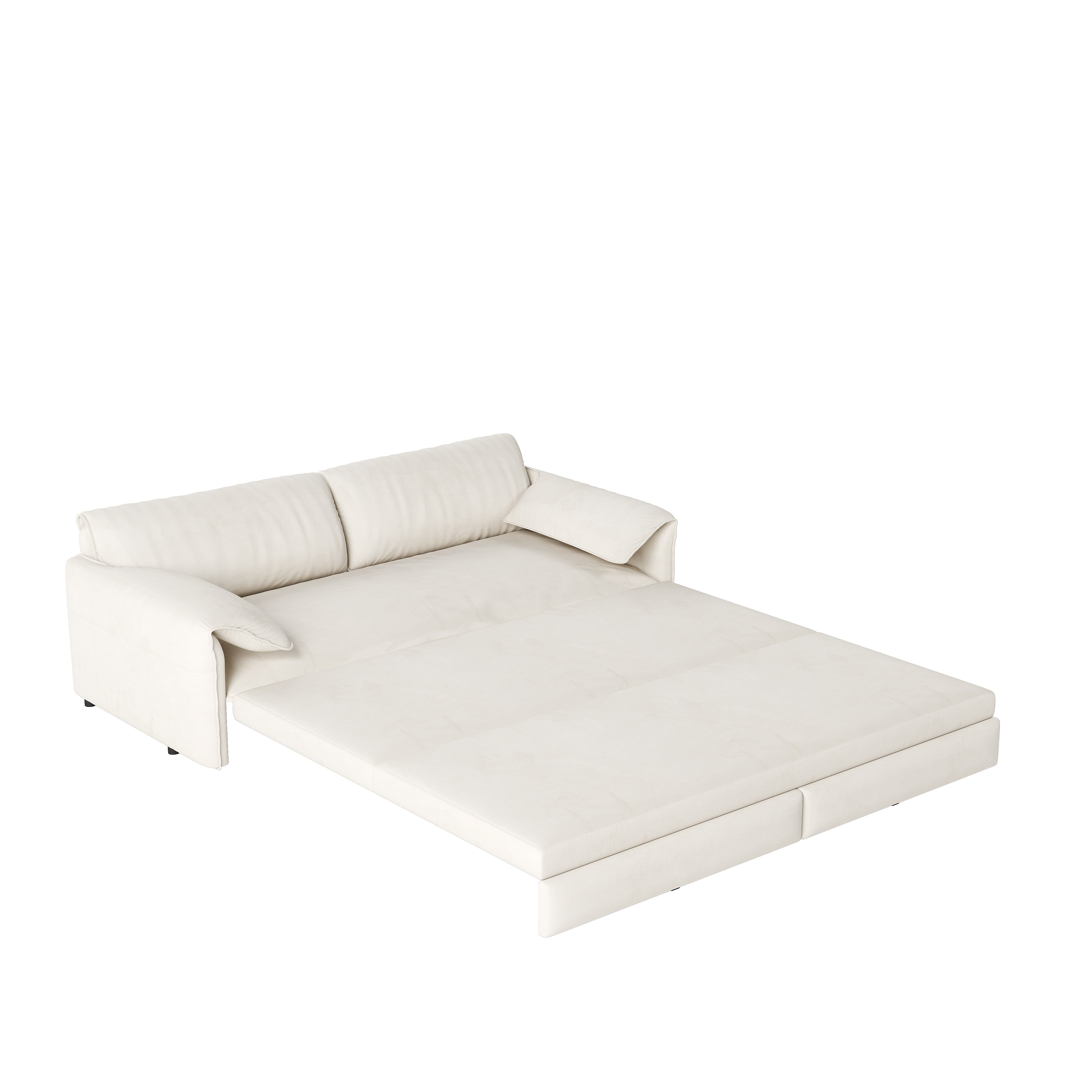 Freja 66" Velvet Convertible Sofa Bed with Pull-Out Sleeper and Side Storage
