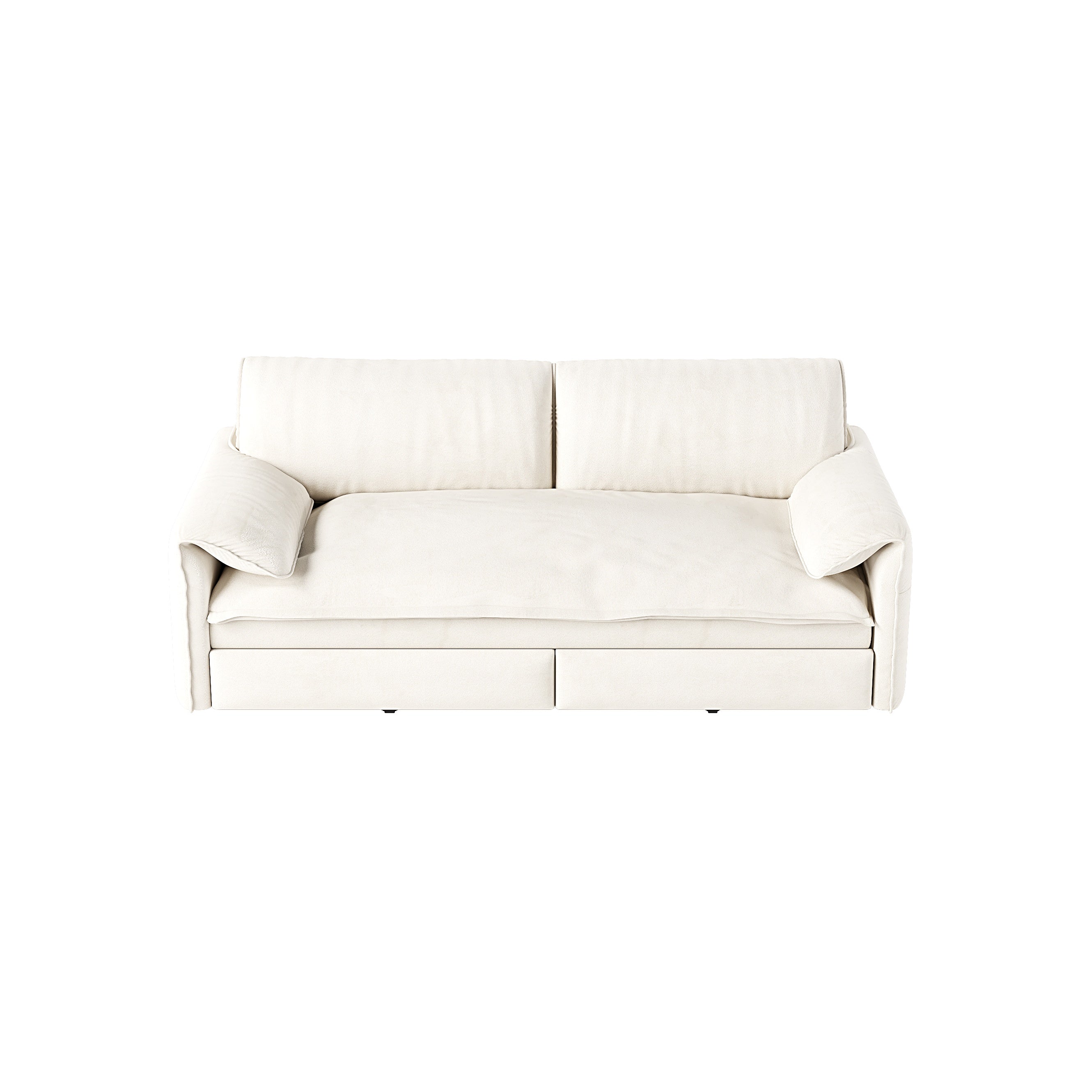 Freja 66" Velvet Convertible Sofa Bed with Pull-Out Sleeper and Side Storage