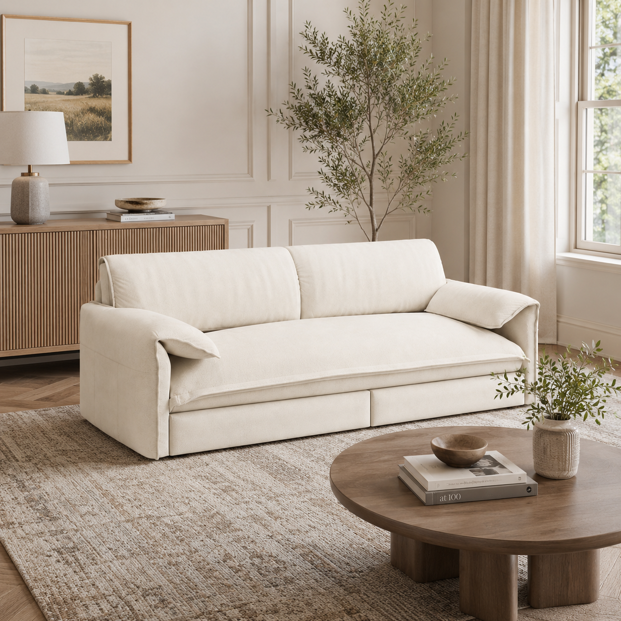 Freja 66" Velvet Convertible Sofa Bed with Pull-Out Sleeper and Side Storage