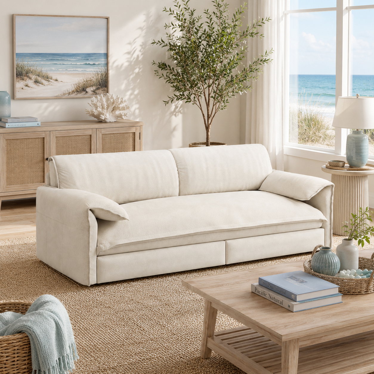Freja 66" Velvet Convertible Sofa Bed with Pull-Out Sleeper and Side Storage