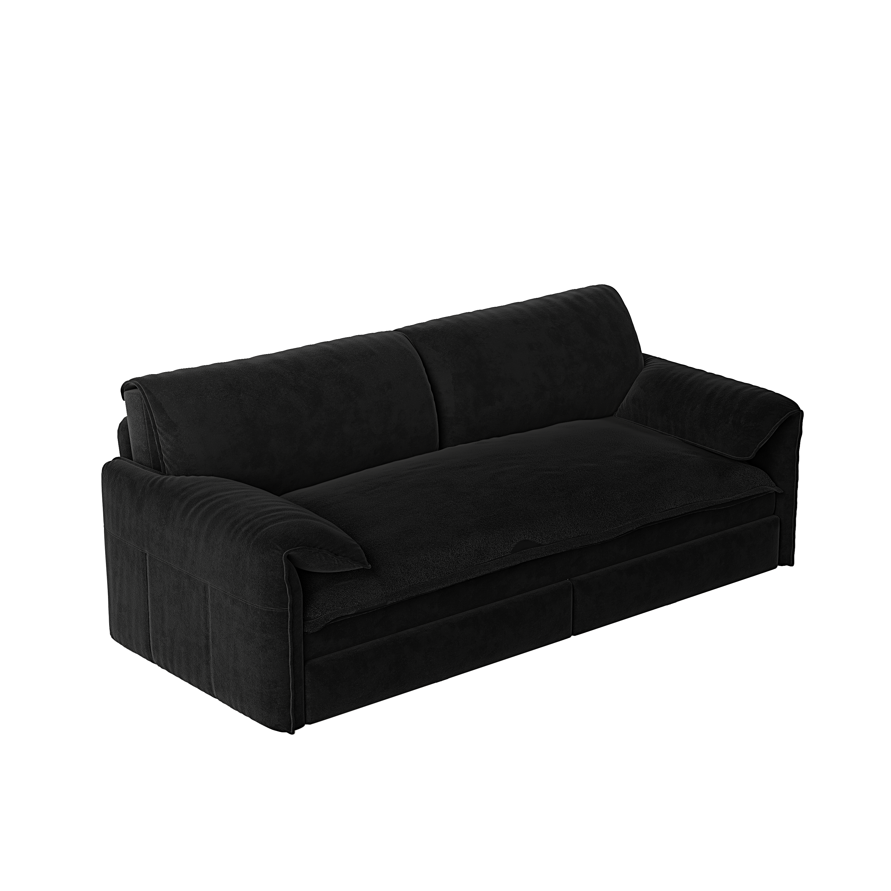 Freja 66" Velvet Convertible Sofa Bed with Pull-Out Sleeper and Side Storage