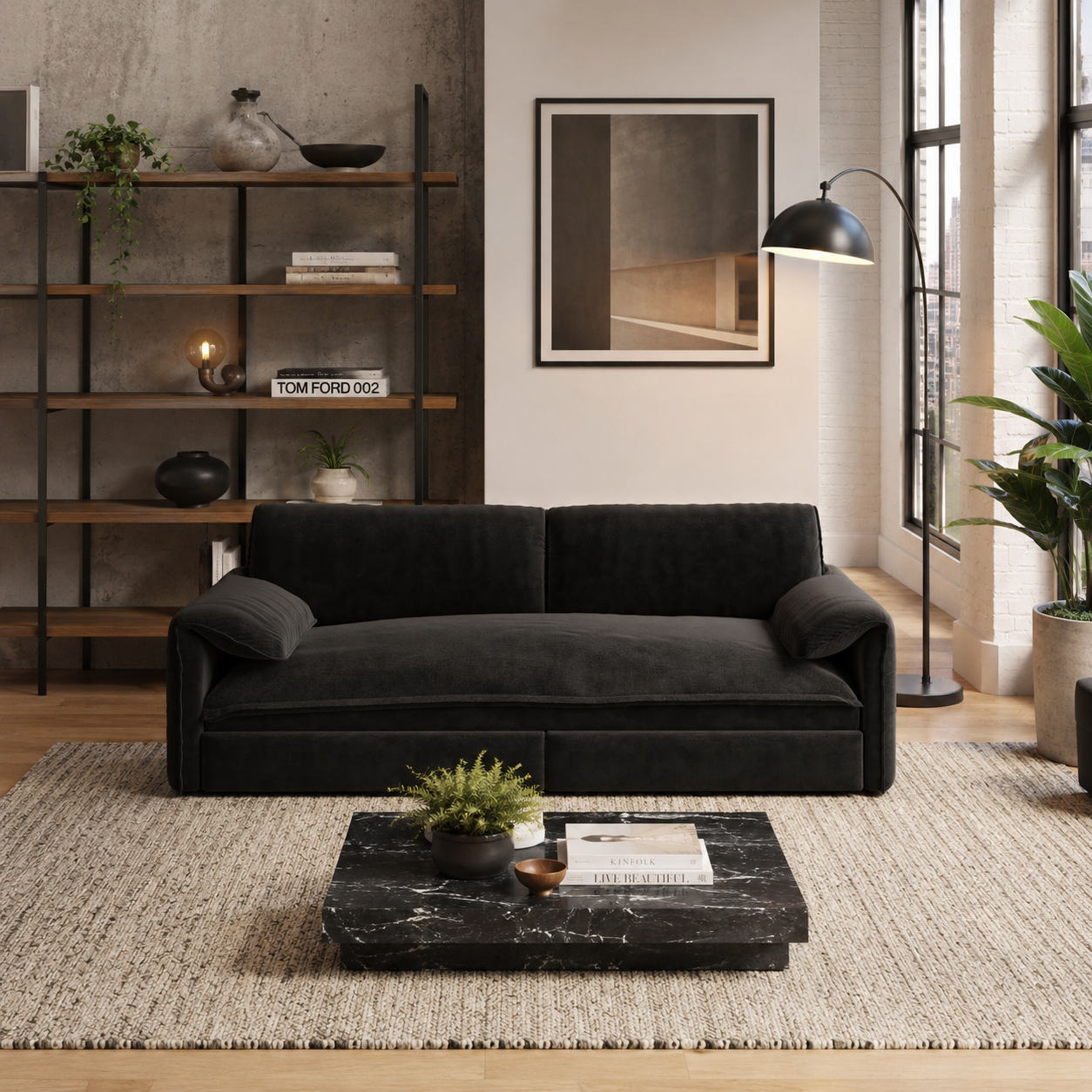 Freja 66" Velvet Convertible Sofa Bed with Pull-Out Sleeper and Side Storage