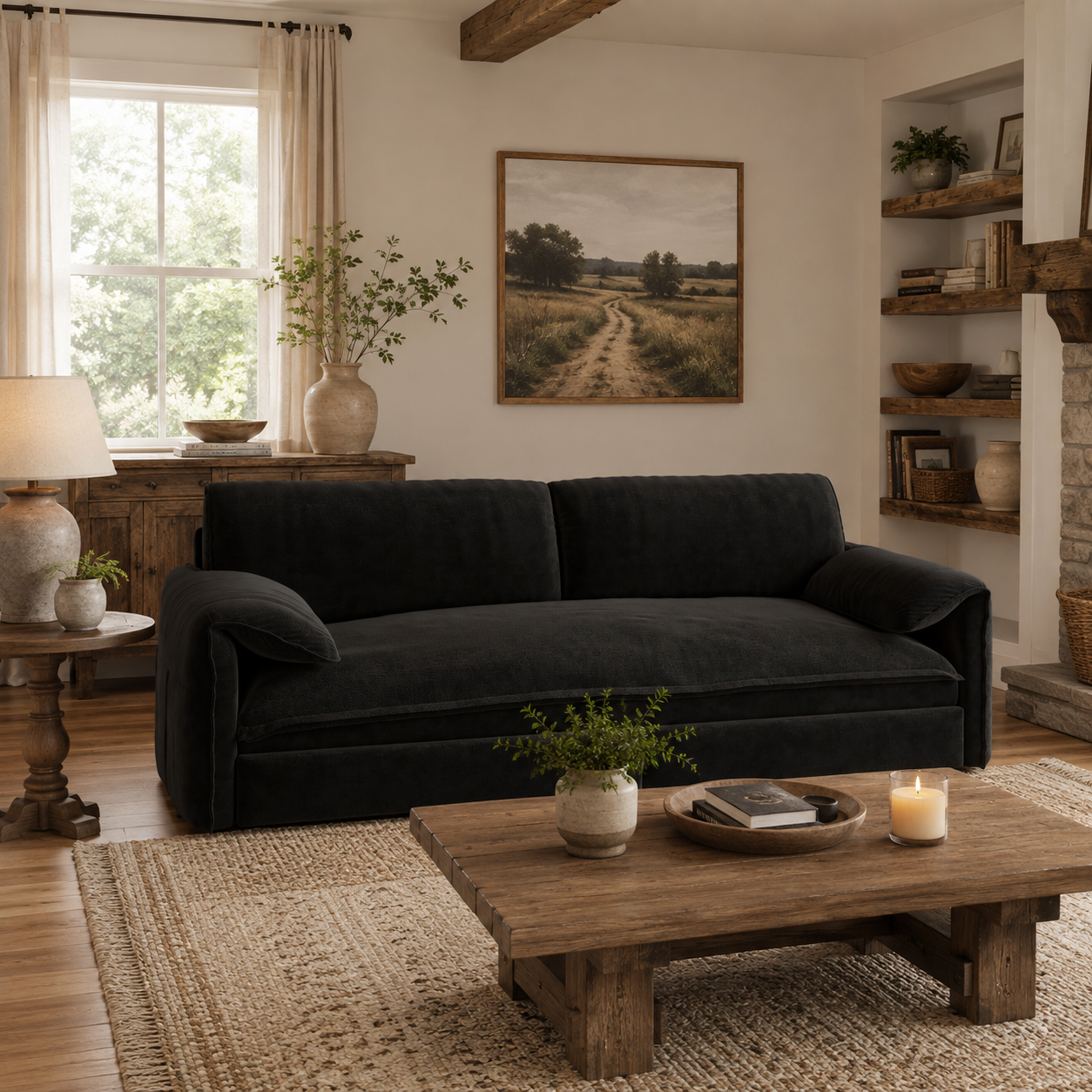 Freja 66" Velvet Convertible Sofa Bed with Pull-Out Sleeper and Side Storage