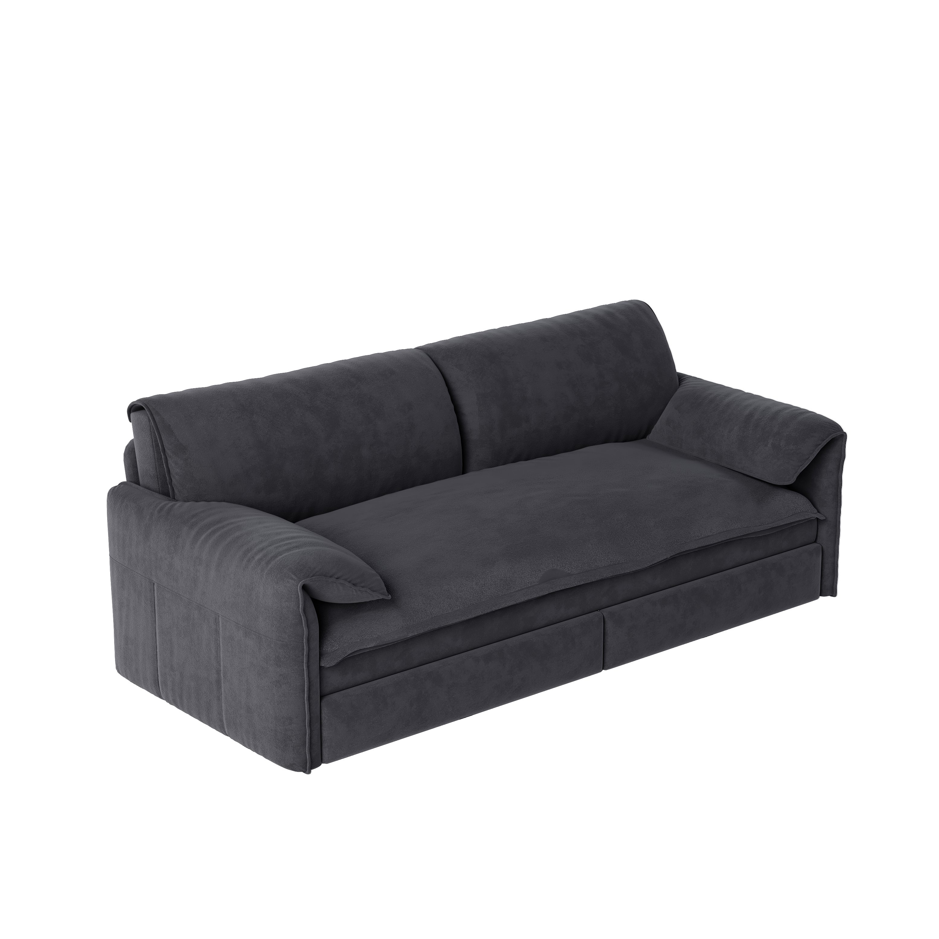 Freja 66" Velvet Convertible Sofa Bed with Pull-Out Sleeper and Side Storage