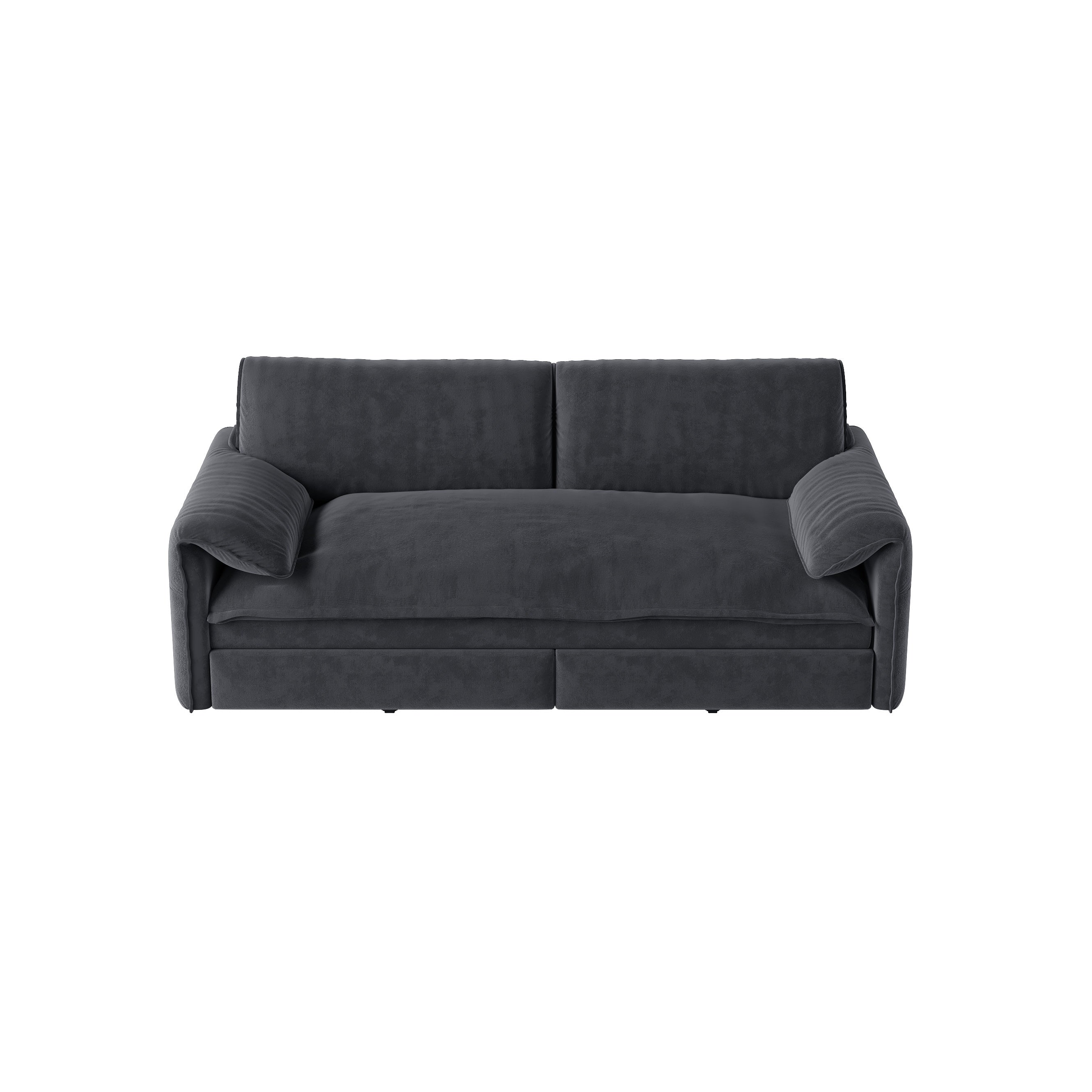 Freja 66" Velvet Convertible Sofa Bed with Pull-Out Sleeper and Side Storage