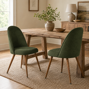 Haven High Back Upholstered Dining Chairs with Walnut-Tone Legs Set of 2