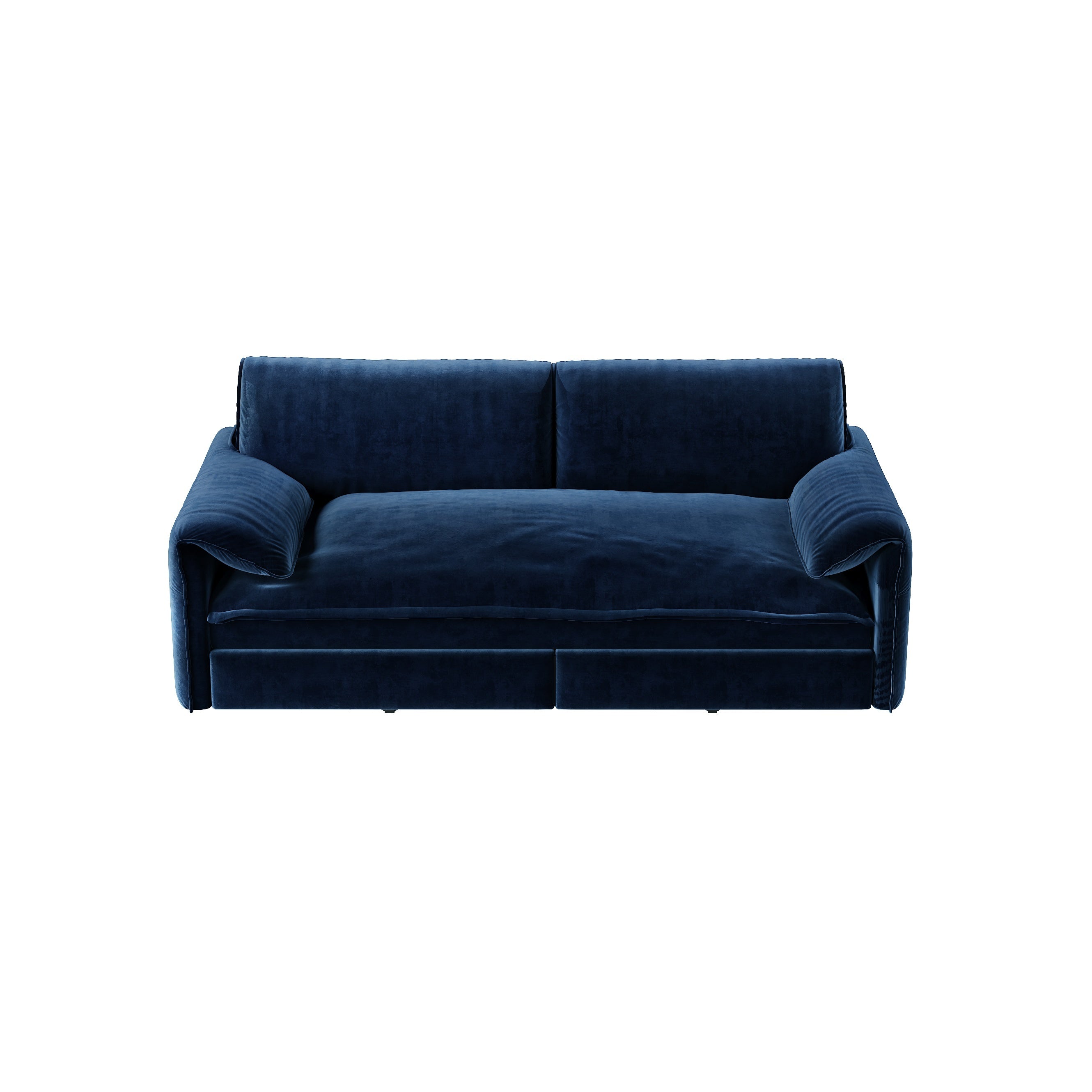 Freja 66" Velvet Convertible Sofa Bed with Pull-Out Sleeper and Side Storage