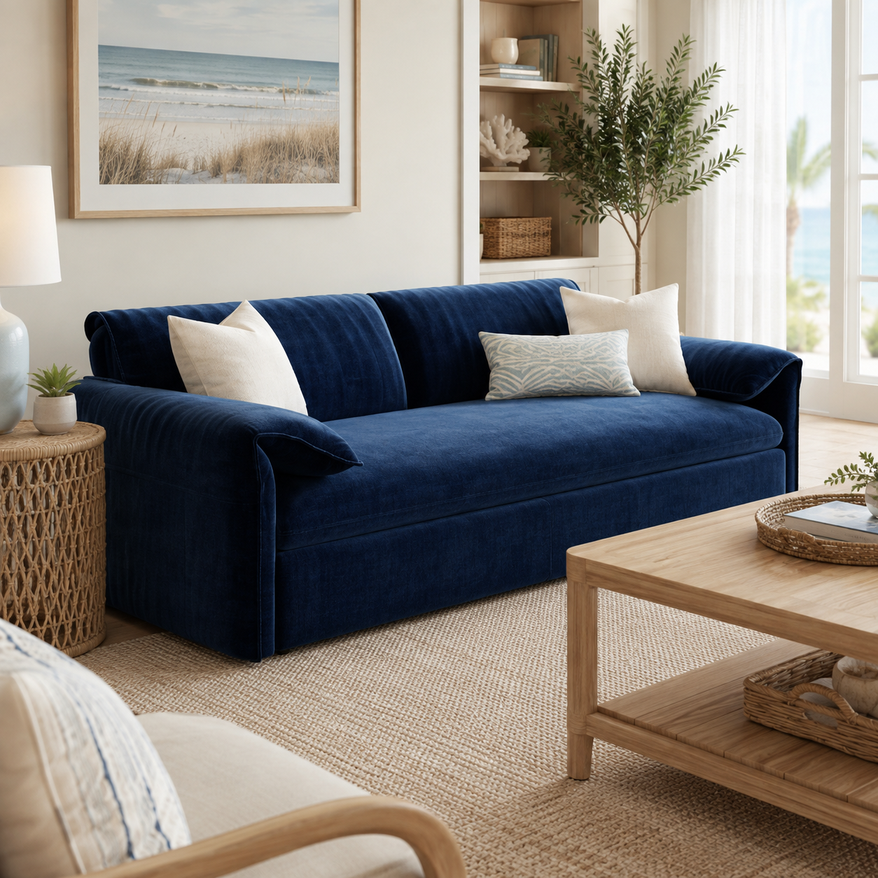 Freja 66" Velvet Convertible Sofa Bed with Pull-Out Sleeper and Side Storage