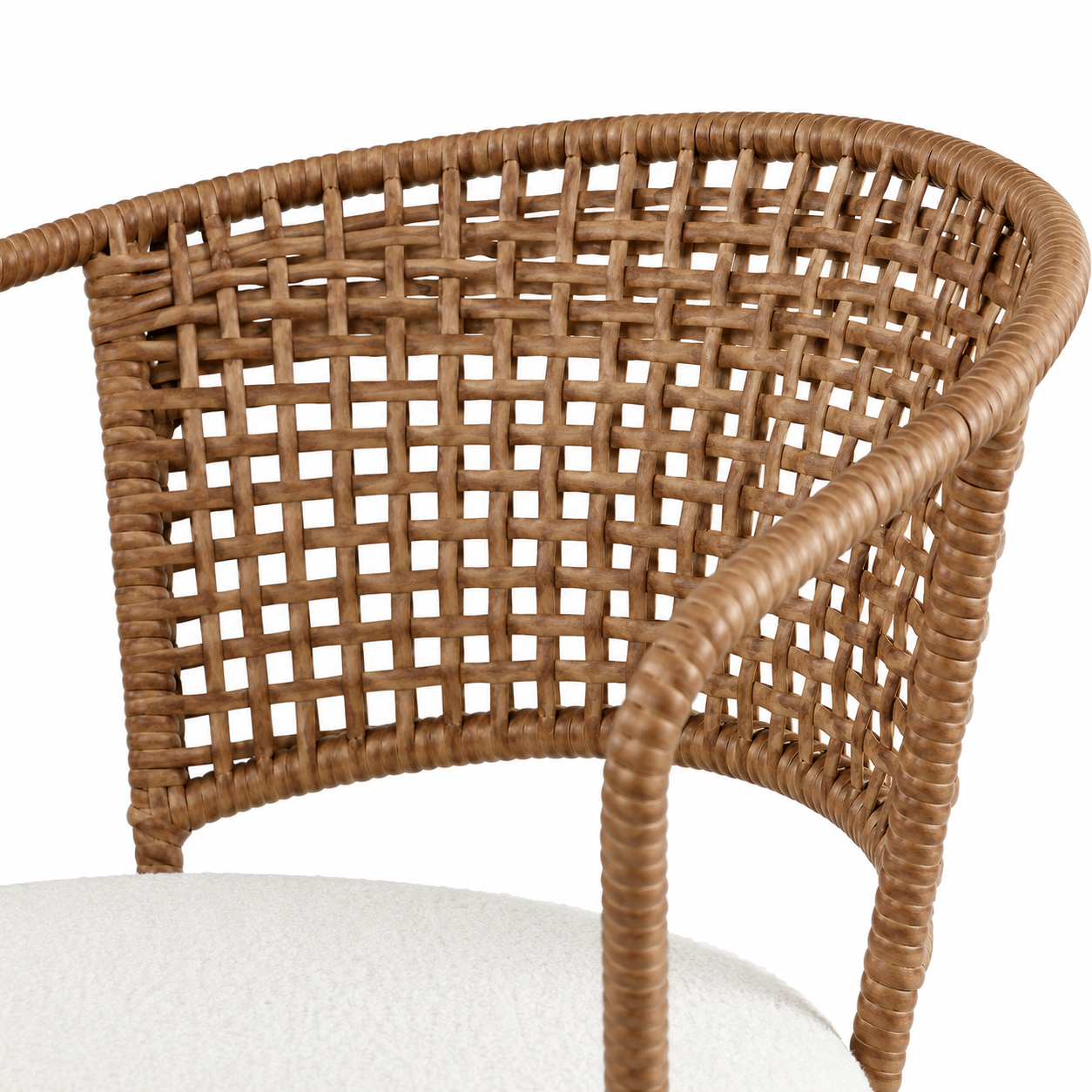 Adige Woven Rattan Dining Chairs with Wraparound Arms Set of 2