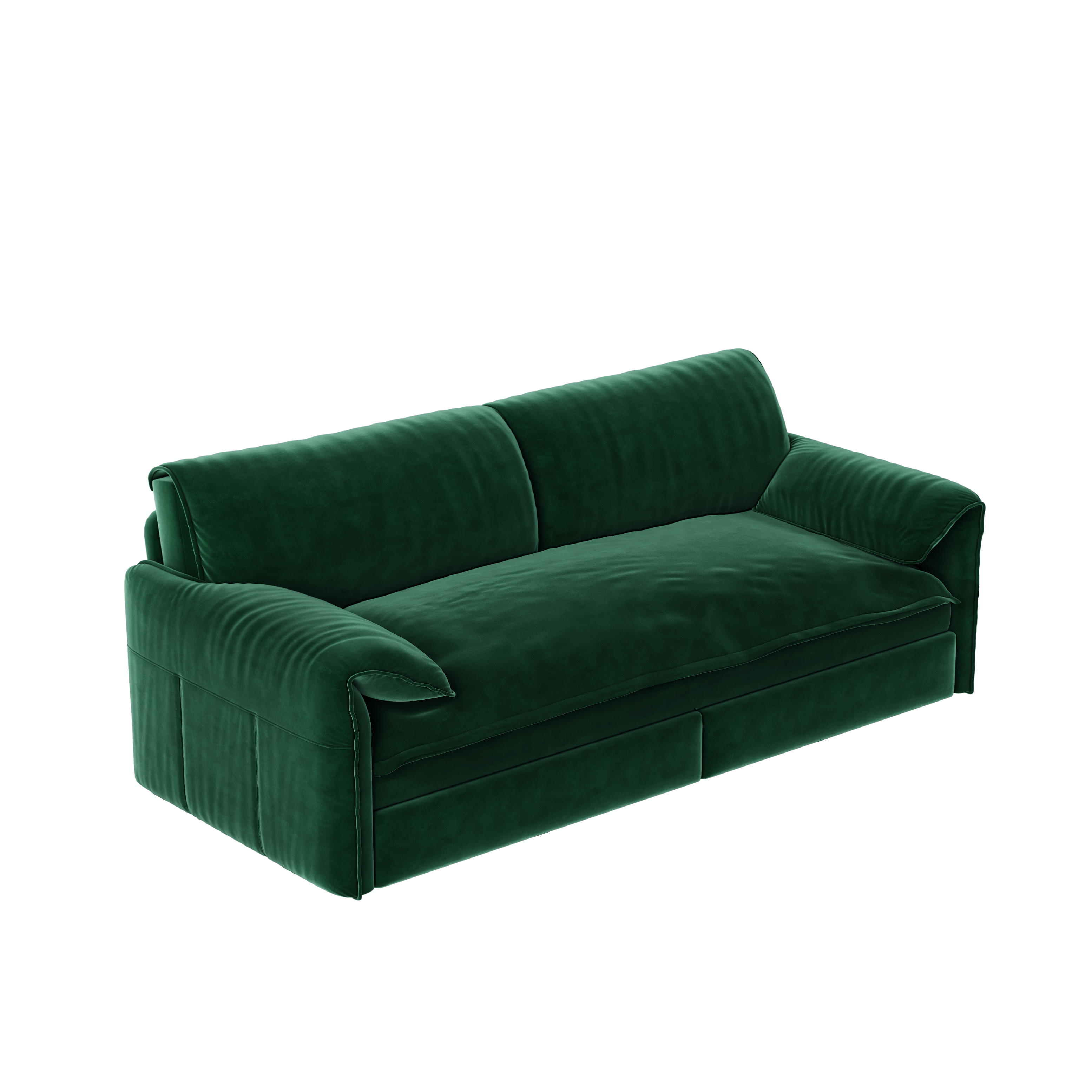 Freja 66" Velvet Convertible Sofa Bed with Pull-Out Sleeper and Side Storage