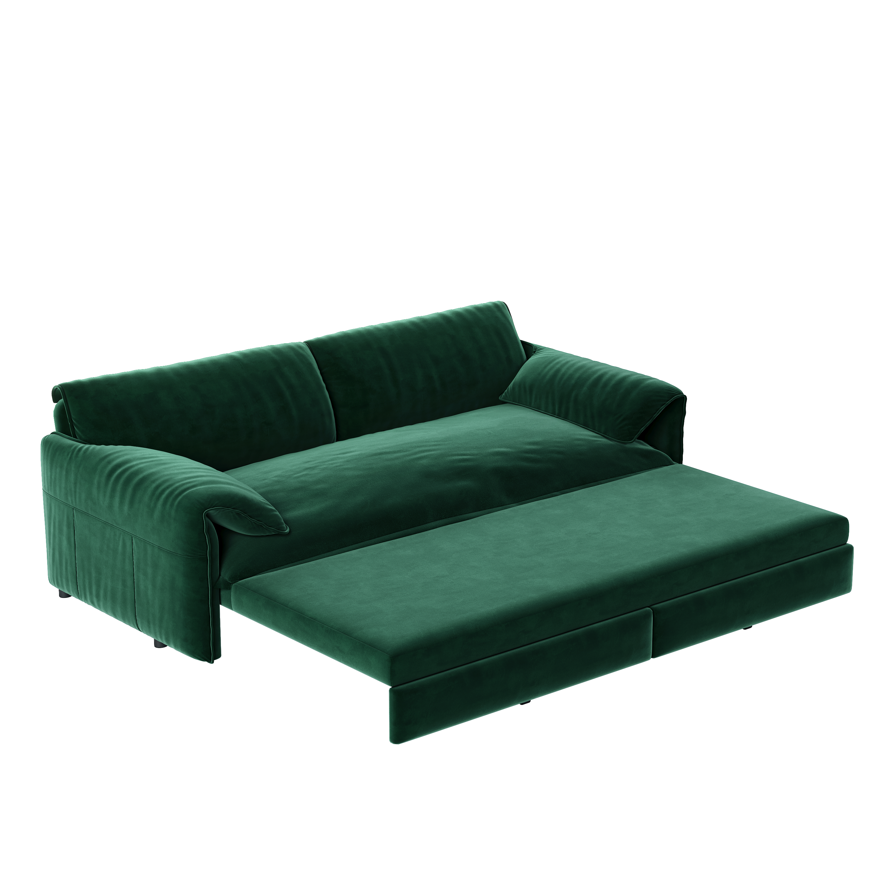 Freja 66" Velvet Convertible Sofa Bed with Pull-Out Sleeper and Side Storage