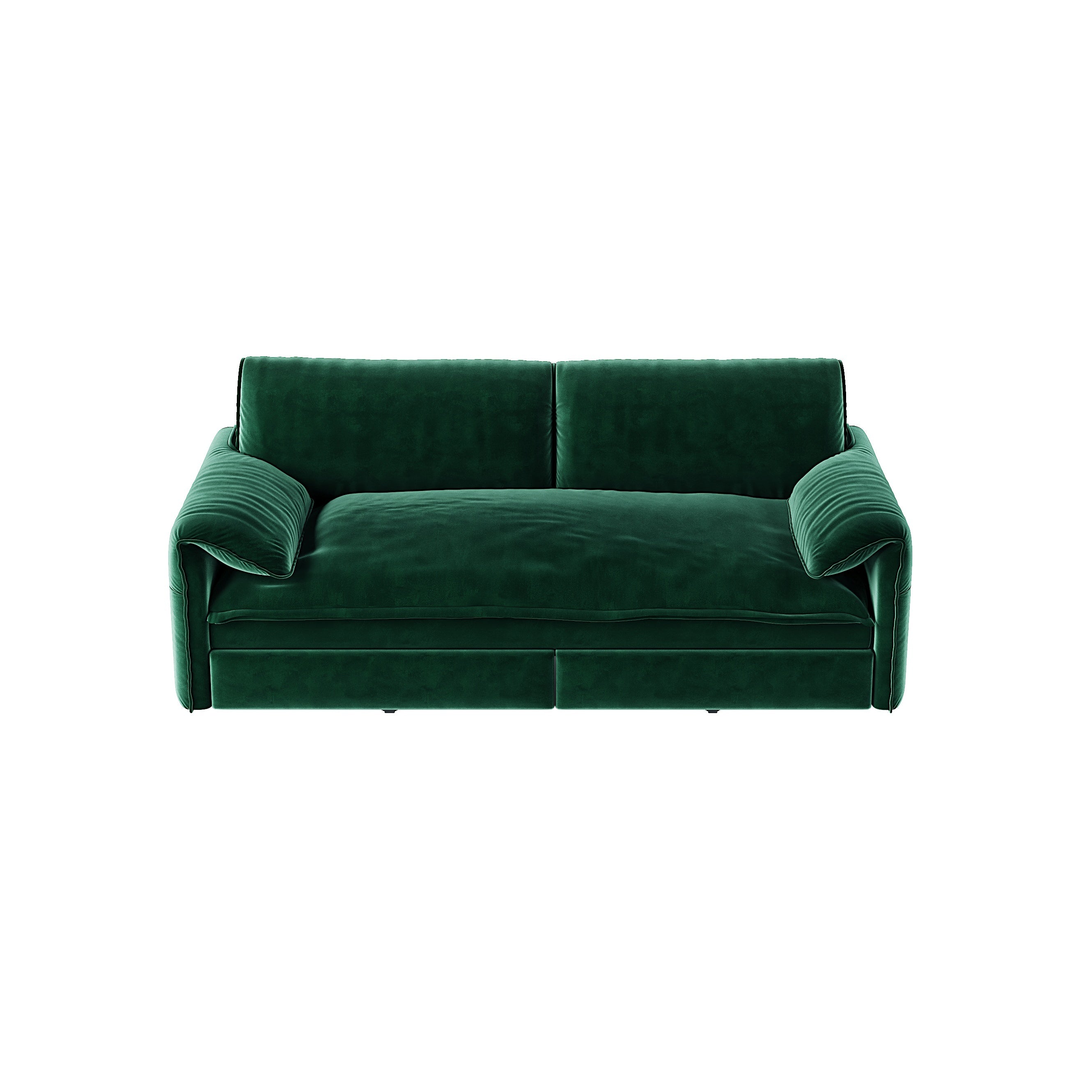 Freja 66" Velvet Convertible Sofa Bed with Pull-Out Sleeper and Side Storage