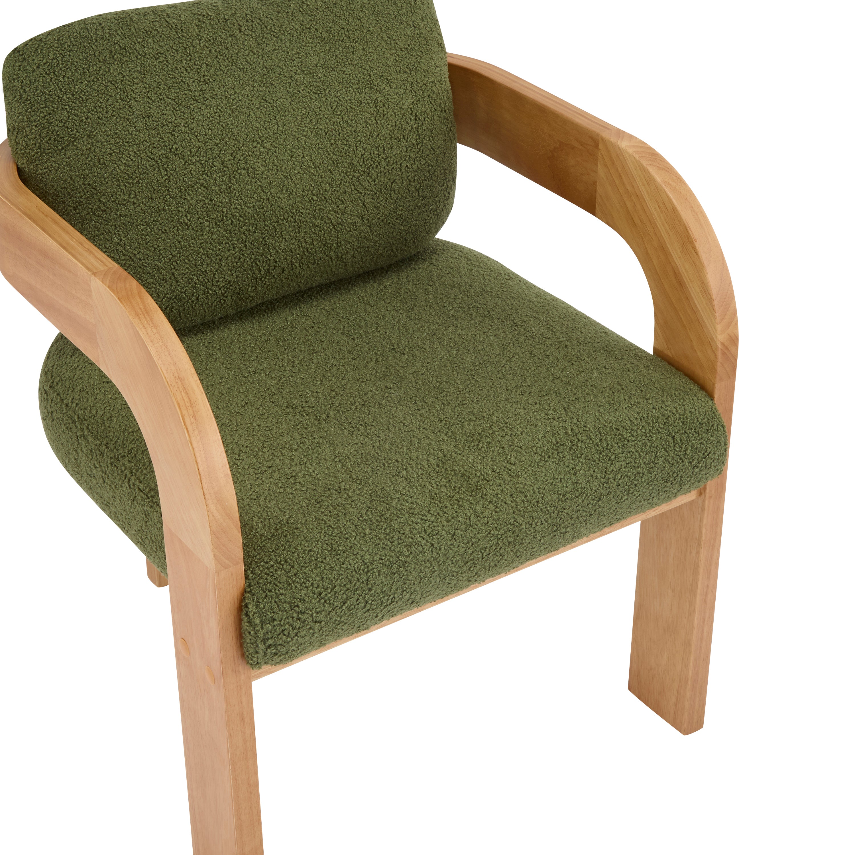 Wakatipu Boucle Dining Armchairs with Solid Rubberwood Frame Set of 2
