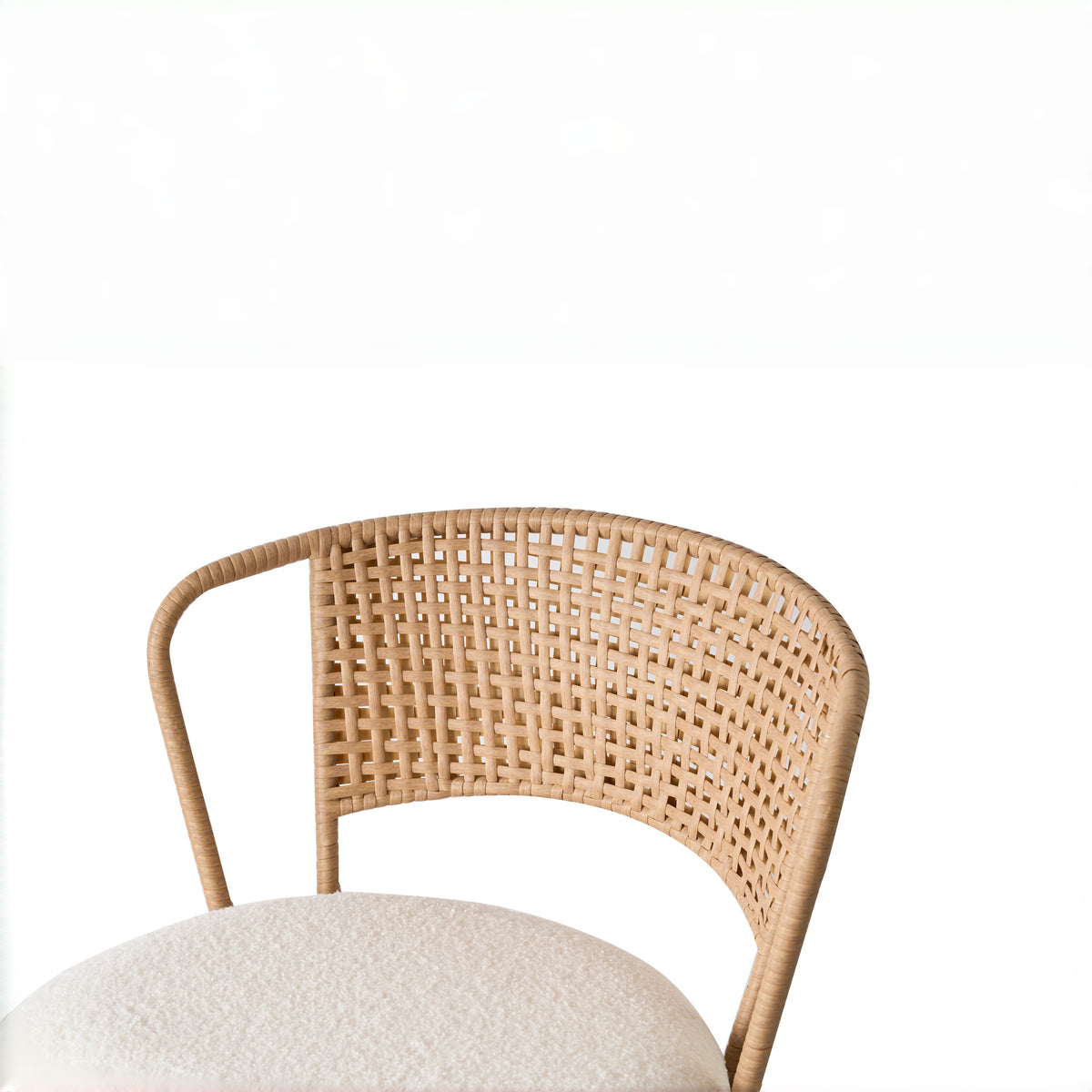 Adige 27" Woven Rattan Back Counter Height Bar Stools with Teddy Seat Set of 2