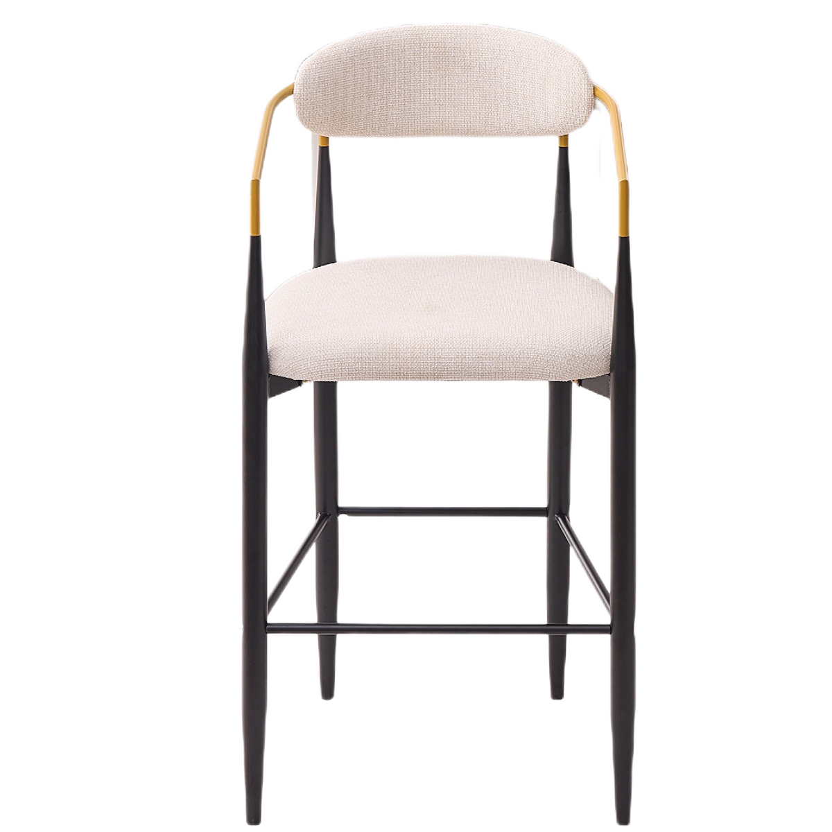 Bandol 30" Linen-Look Bar Height Stools with Arms and Leveling Feet Set of 2
