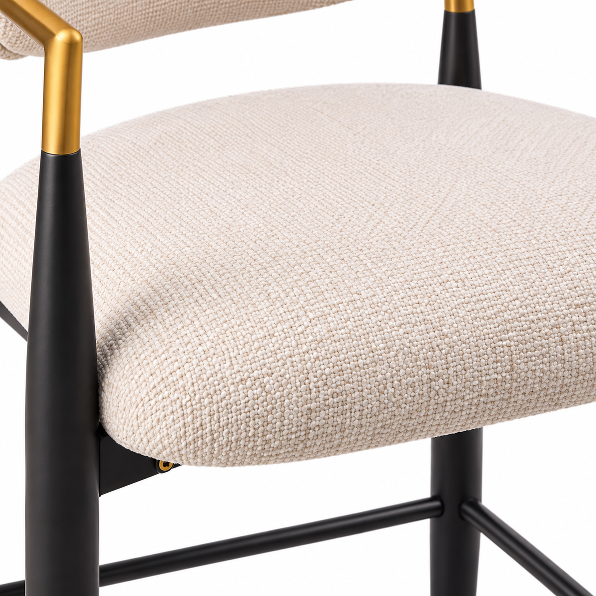Bandol 30" Linen-Look Bar Height Stools with Arms and Leveling Feet Set of 2