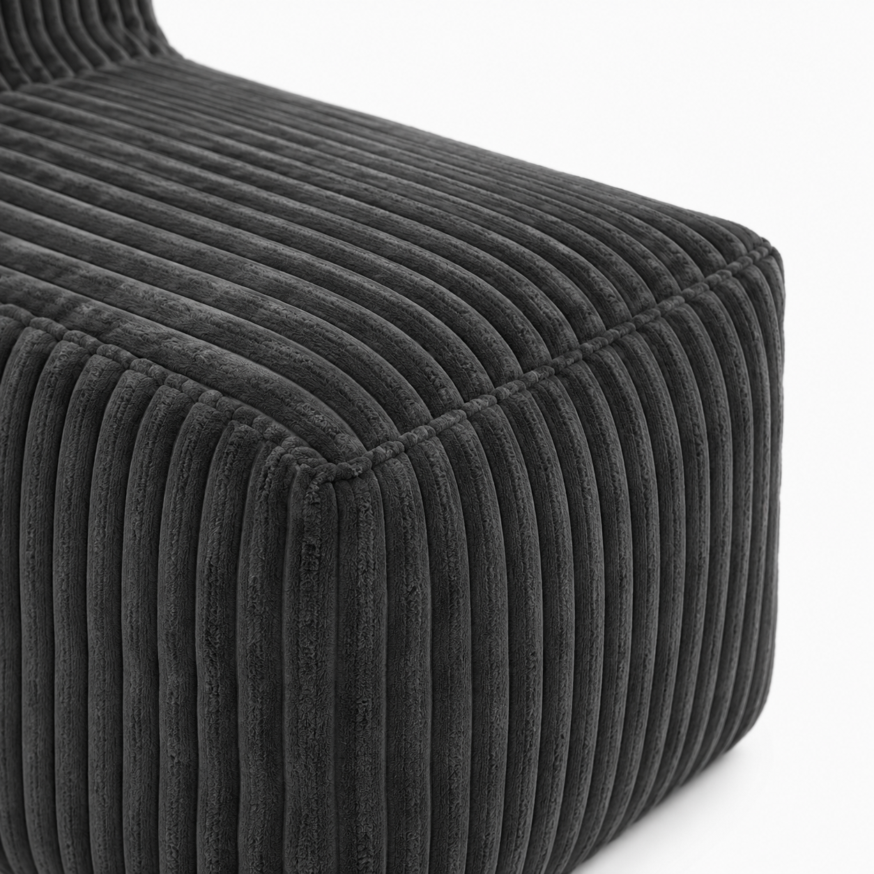 Stonebrook 63" Corduroy Modular Floor Lounger Chair with Ottoman