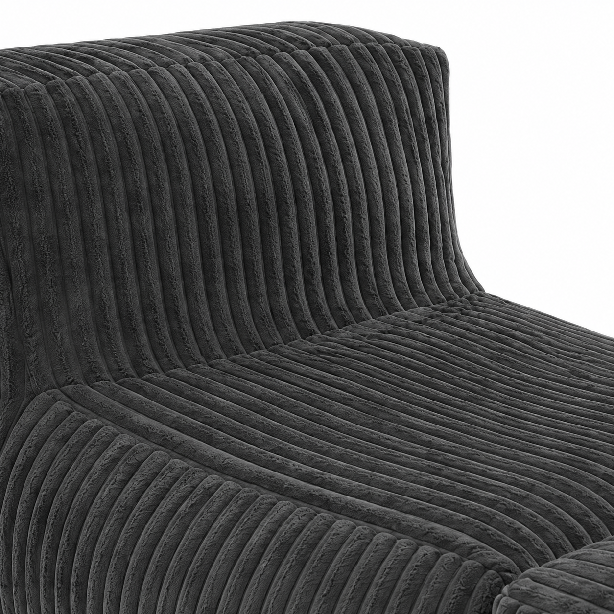 Stonebrook 63" Corduroy Modular Floor Lounger Chair with Ottoman