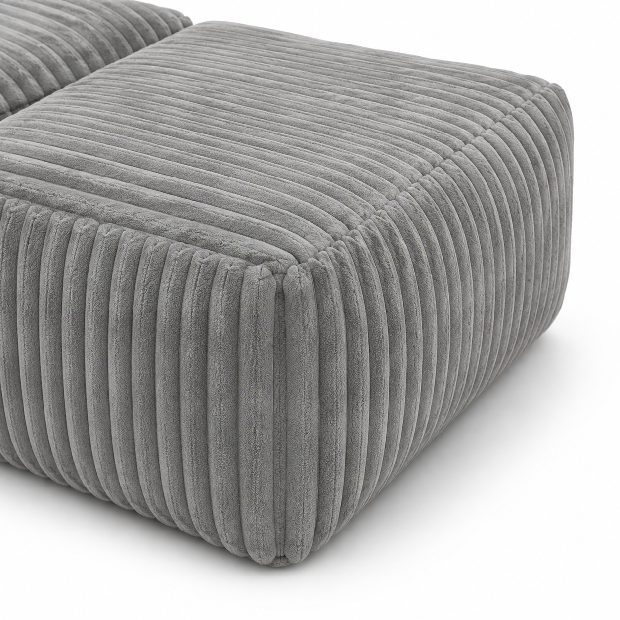 Stonebrook 63" Corduroy Modular Floor Lounger Chair with Ottoman