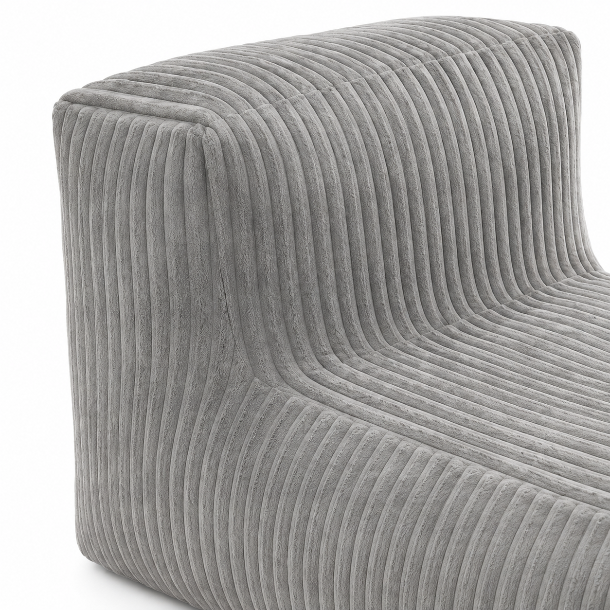 Stonebrook 63" Corduroy Modular Floor Lounger Chair with Ottoman