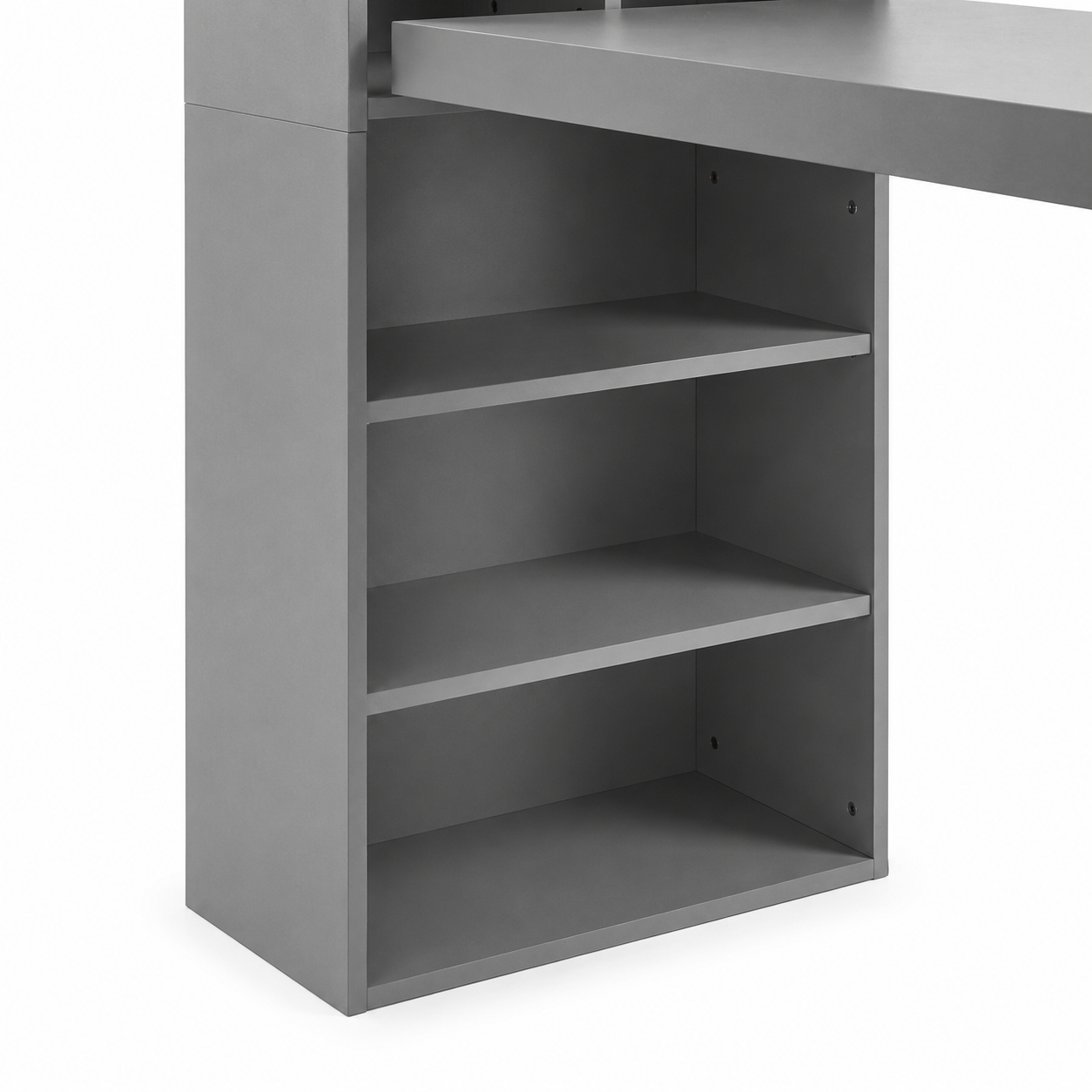 Aero Wall-Mounted Fold-Out Desk with Chalkboard Panel and 8 Open Shelves