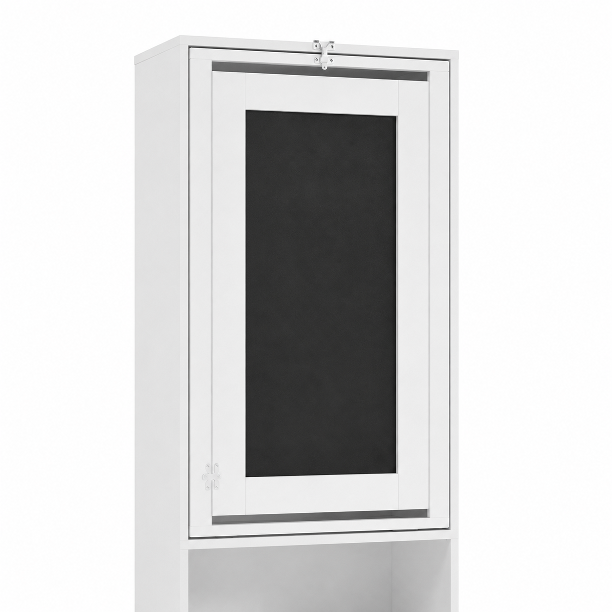 Aero Wall-Mounted Fold-Out Desk with Chalkboard Panel and 8 Open Shelves