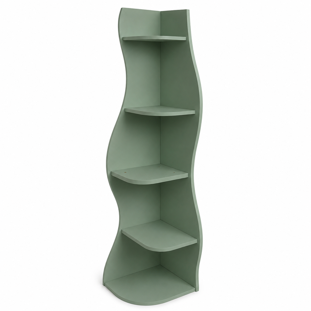 Eureka 63" 5-Tier Wavy Corner Shelf Bookcase