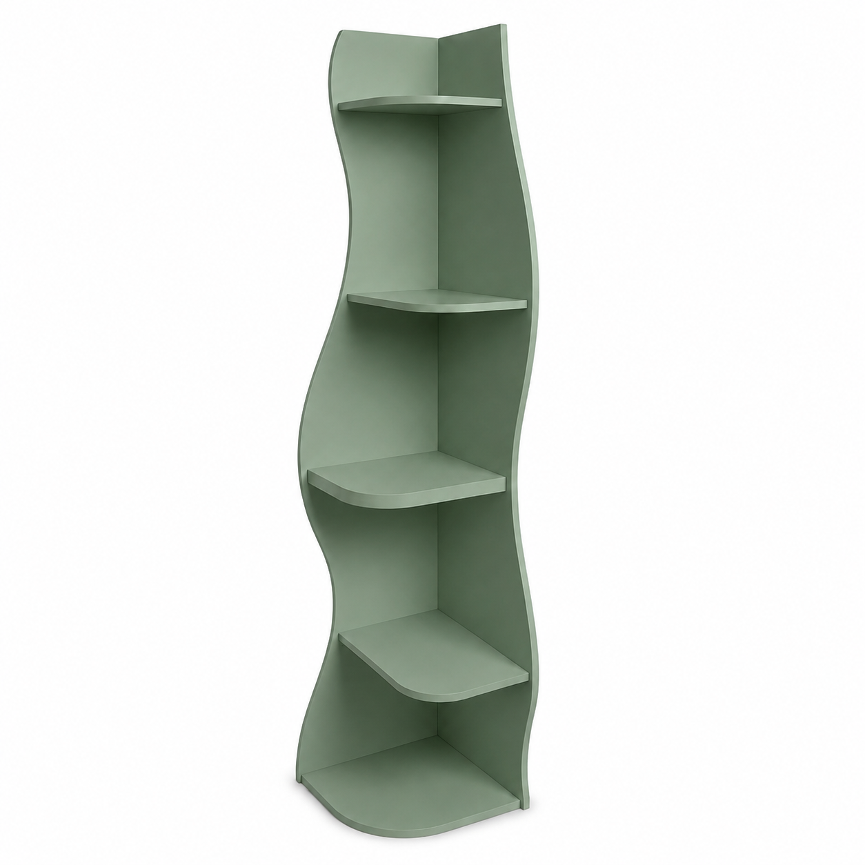 Eureka 63" 5-Tier Wavy Corner Shelf Bookcase