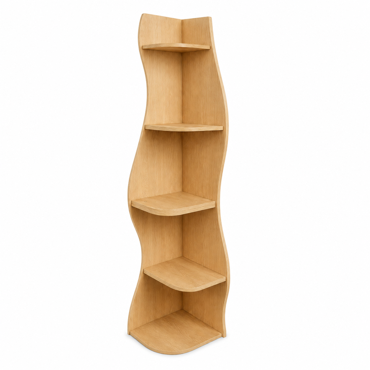Eureka 63" 5-Tier Wavy Corner Shelf Bookcase