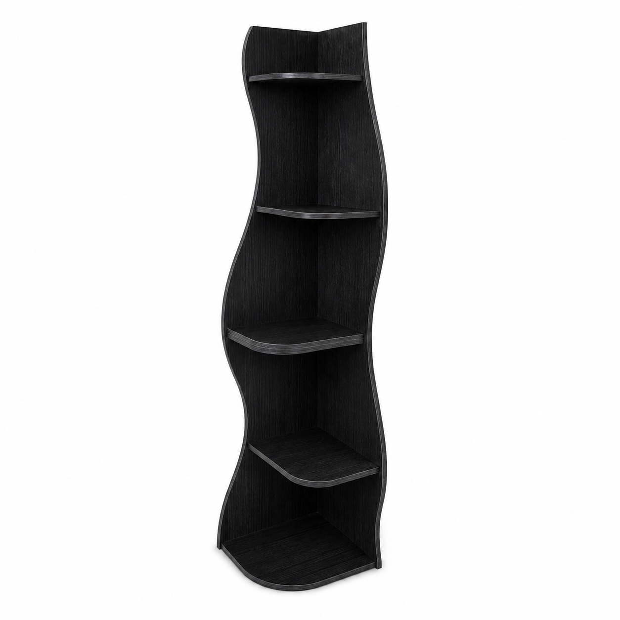 Eureka 63" 5-Tier Wavy Corner Shelf Bookcase