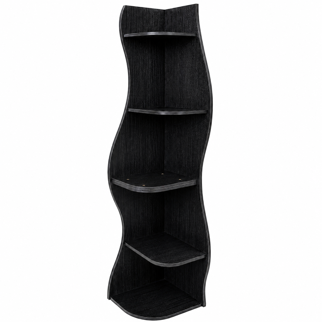 Eureka 63" 5-Tier Wavy Corner Shelf Bookcase