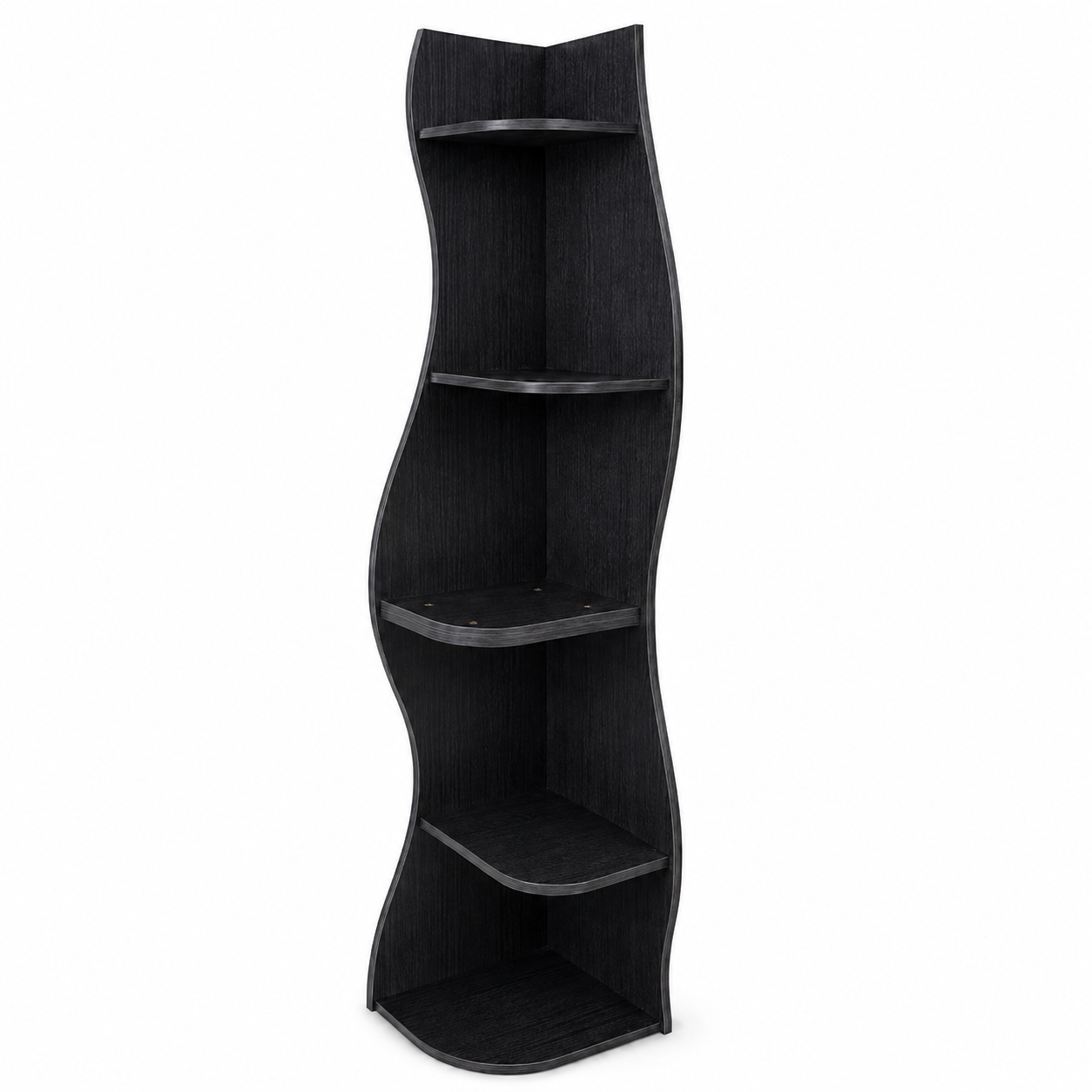 Eureka 63" 5-Tier Wavy Corner Shelf Bookcase