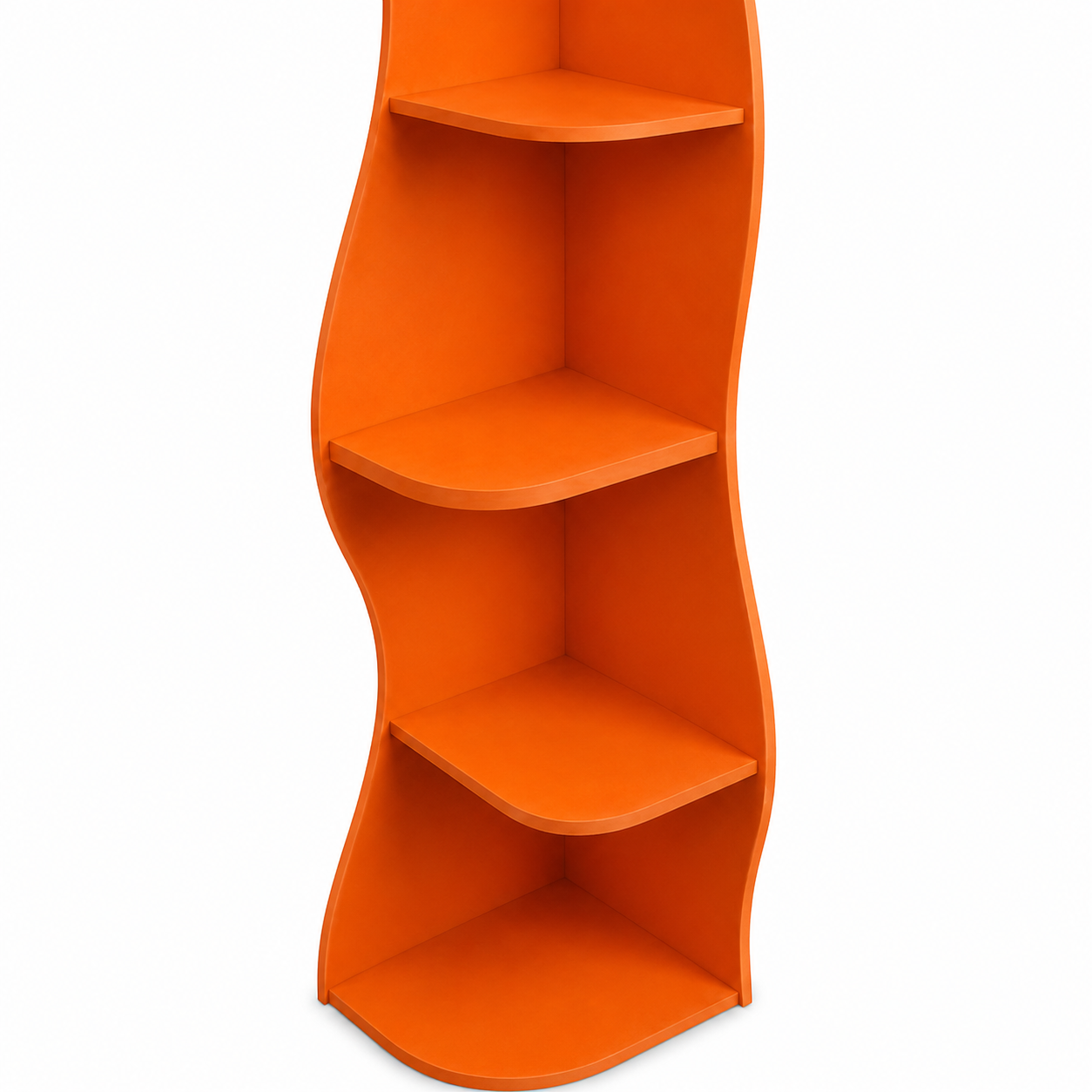 Eureka 63" 5-Tier Wavy Corner Shelf Bookcase