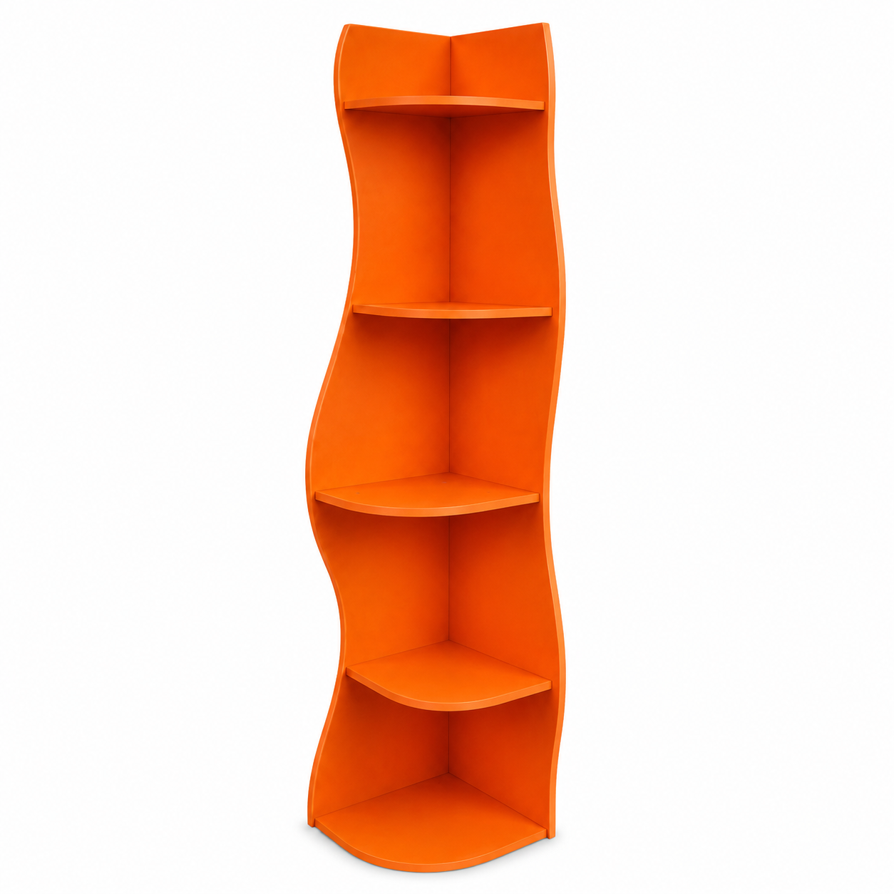 Eureka 63" 5-Tier Wavy Corner Shelf Bookcase