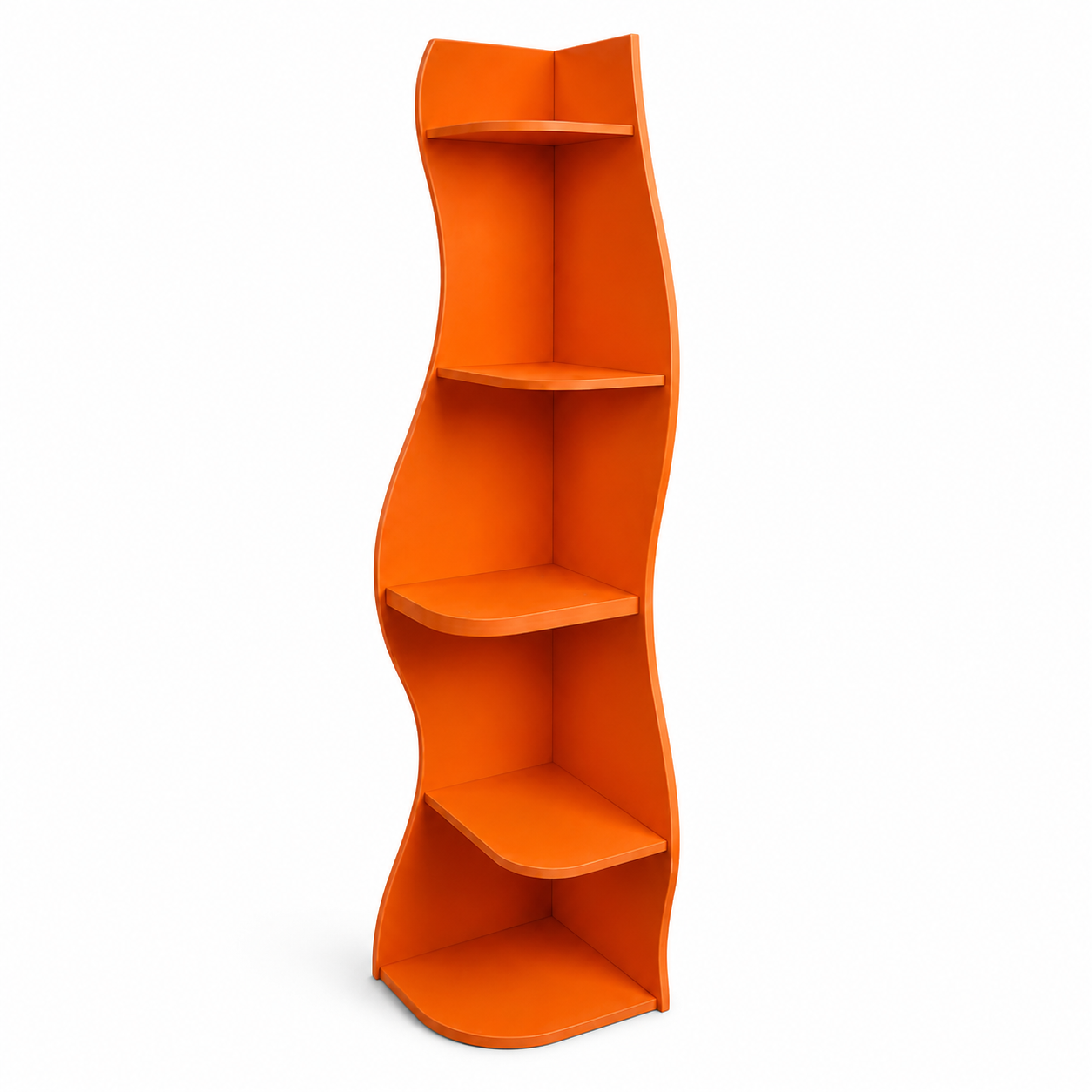 Eureka 63" 5-Tier Wavy Corner Shelf Bookcase