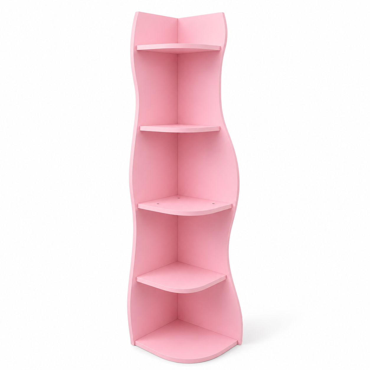 Eureka 63" 5-Tier Wavy Corner Shelf Bookcase