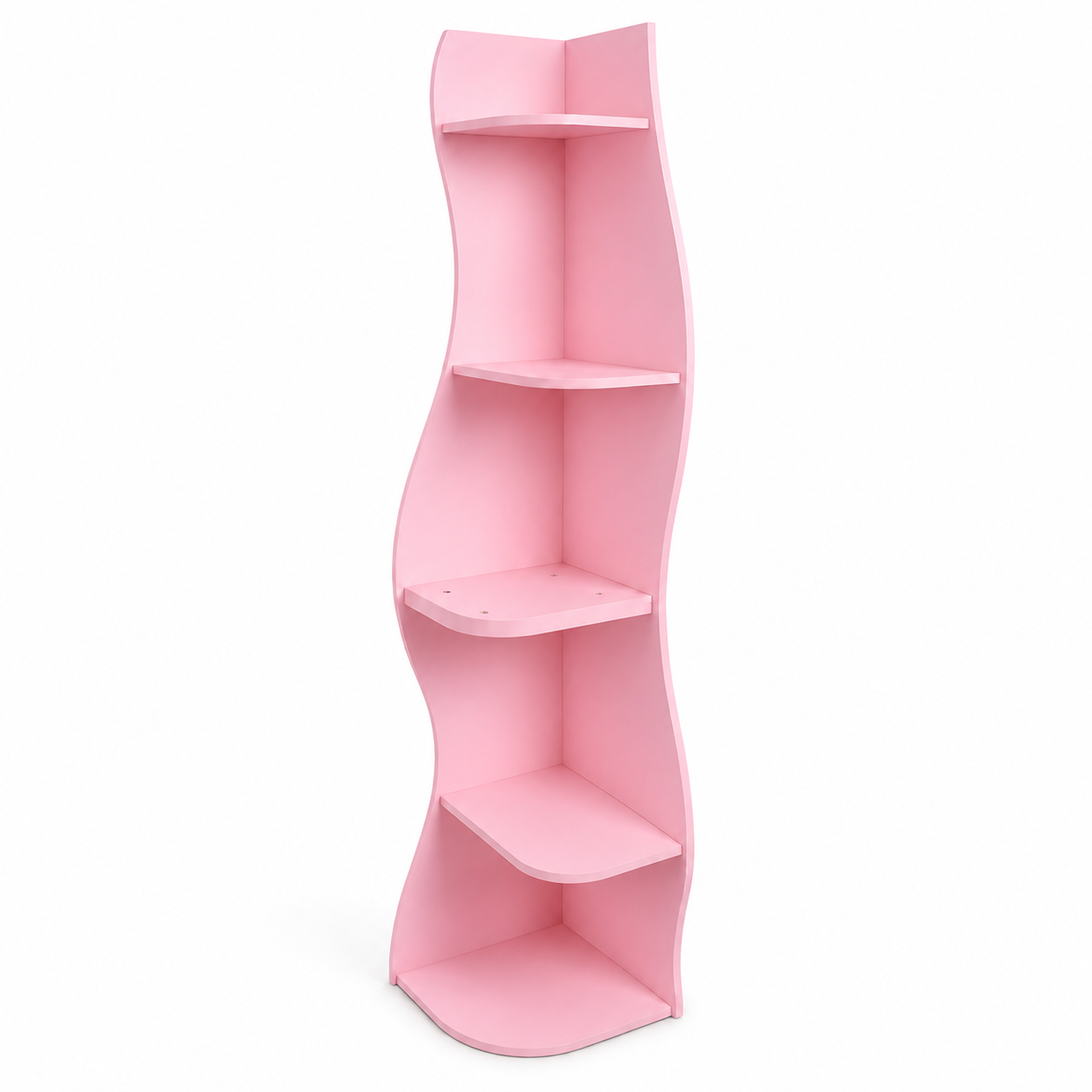 Eureka 63" 5-Tier Wavy Corner Shelf Bookcase