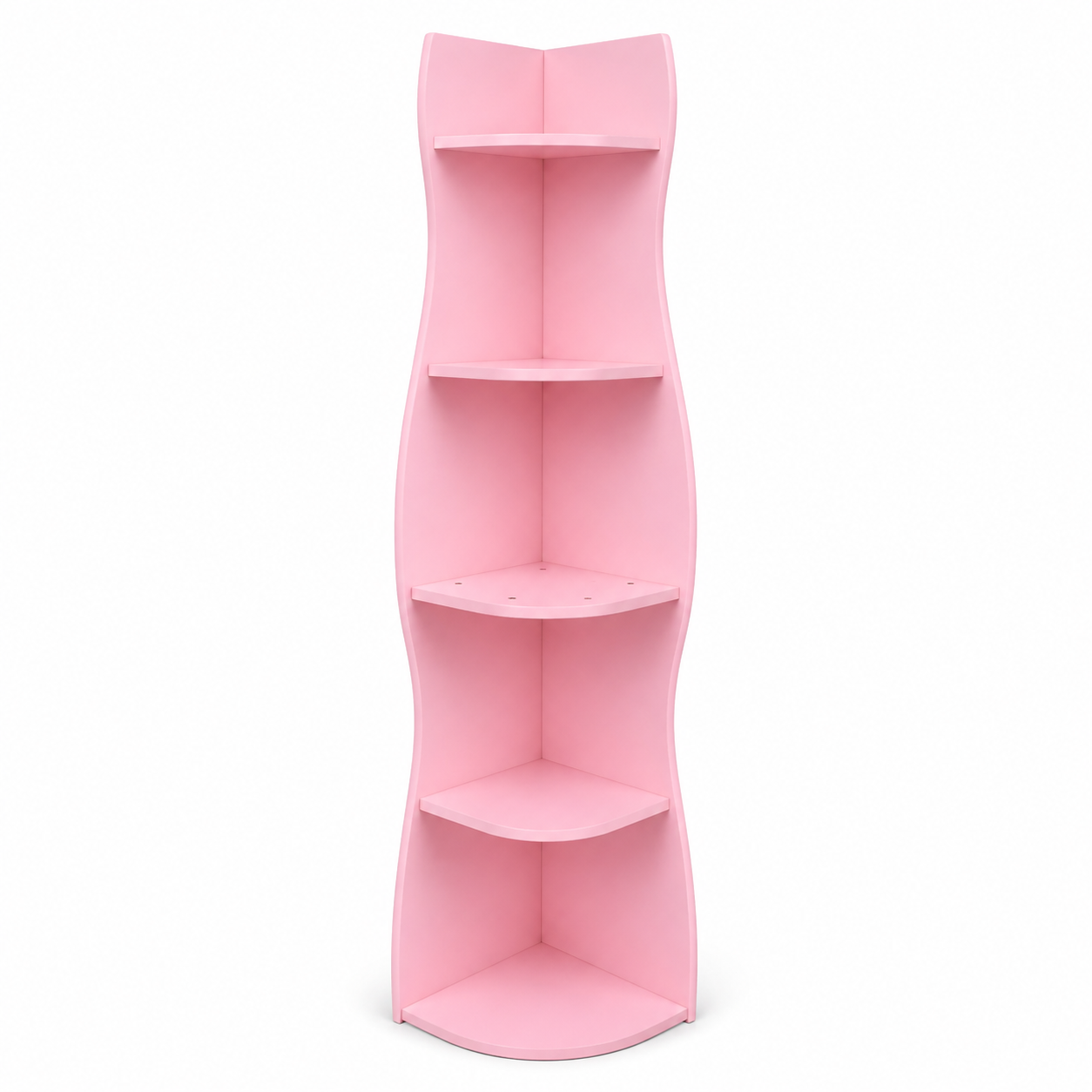 Eureka 63" 5-Tier Wavy Corner Shelf Bookcase