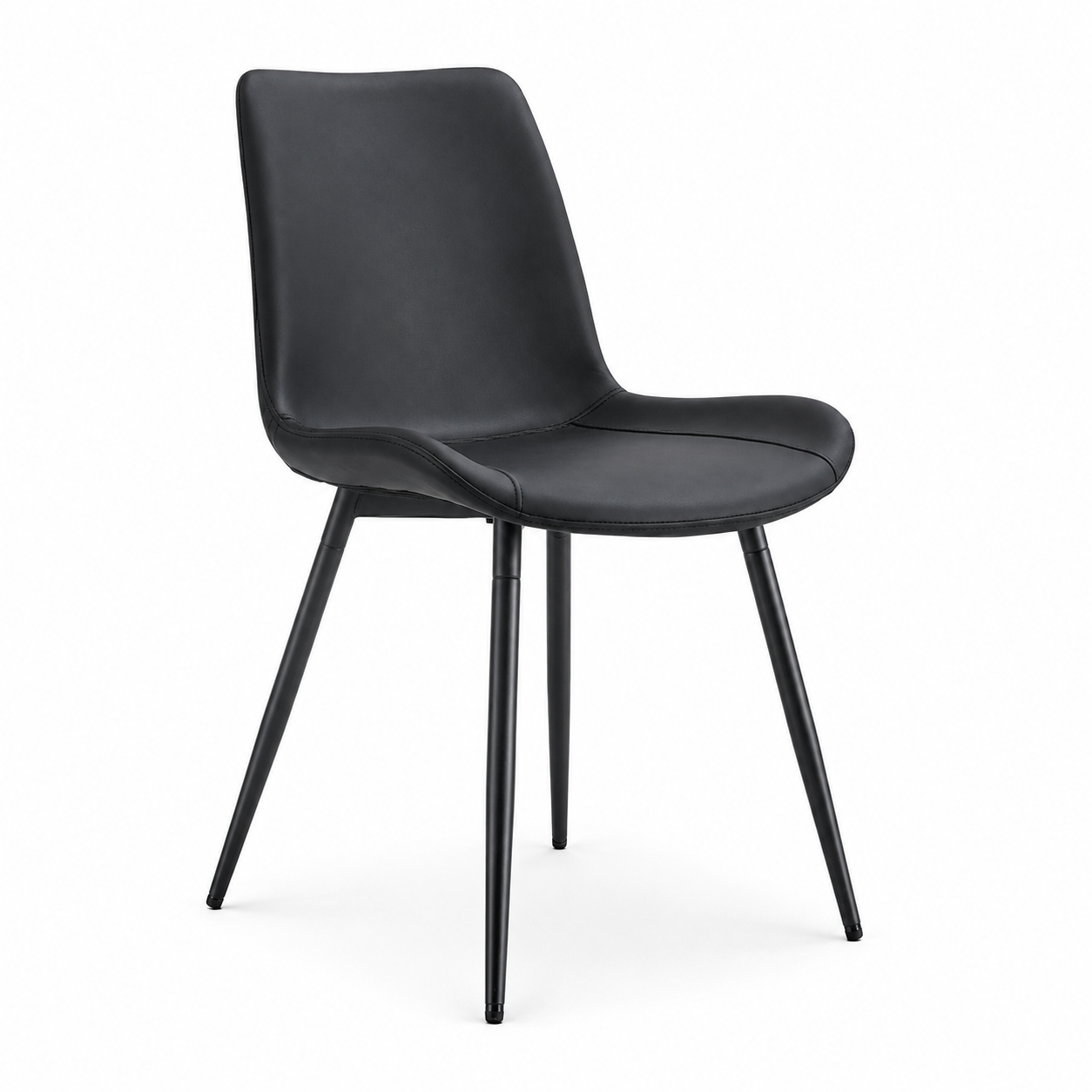 Amalfi Faux Leather Dining Chairs with Black Metal Legs Set of 4