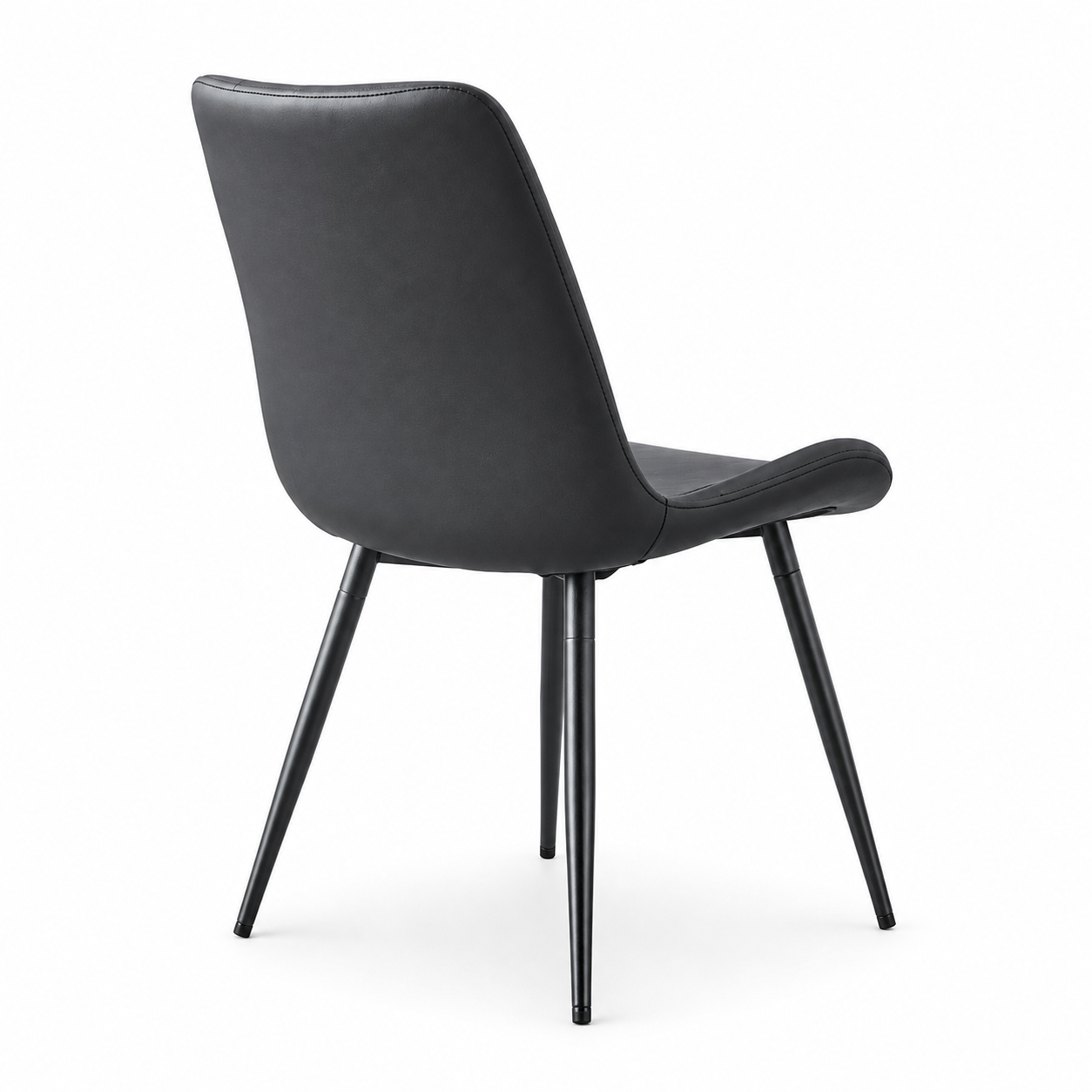 Amalfi Faux Leather Dining Chairs with Black Metal Legs Set of 4