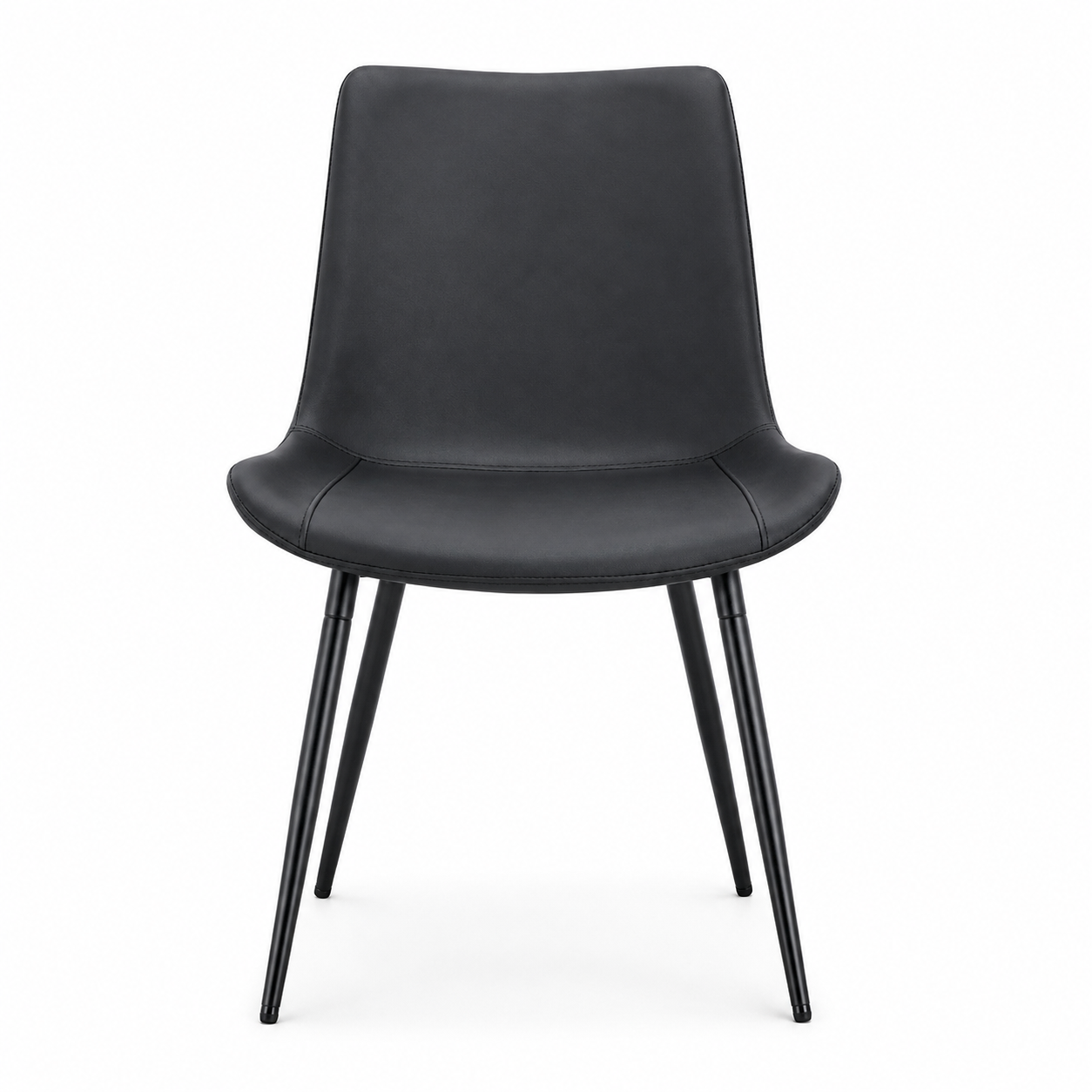 Amalfi Faux Leather Dining Chairs with Black Metal Legs Set of 4