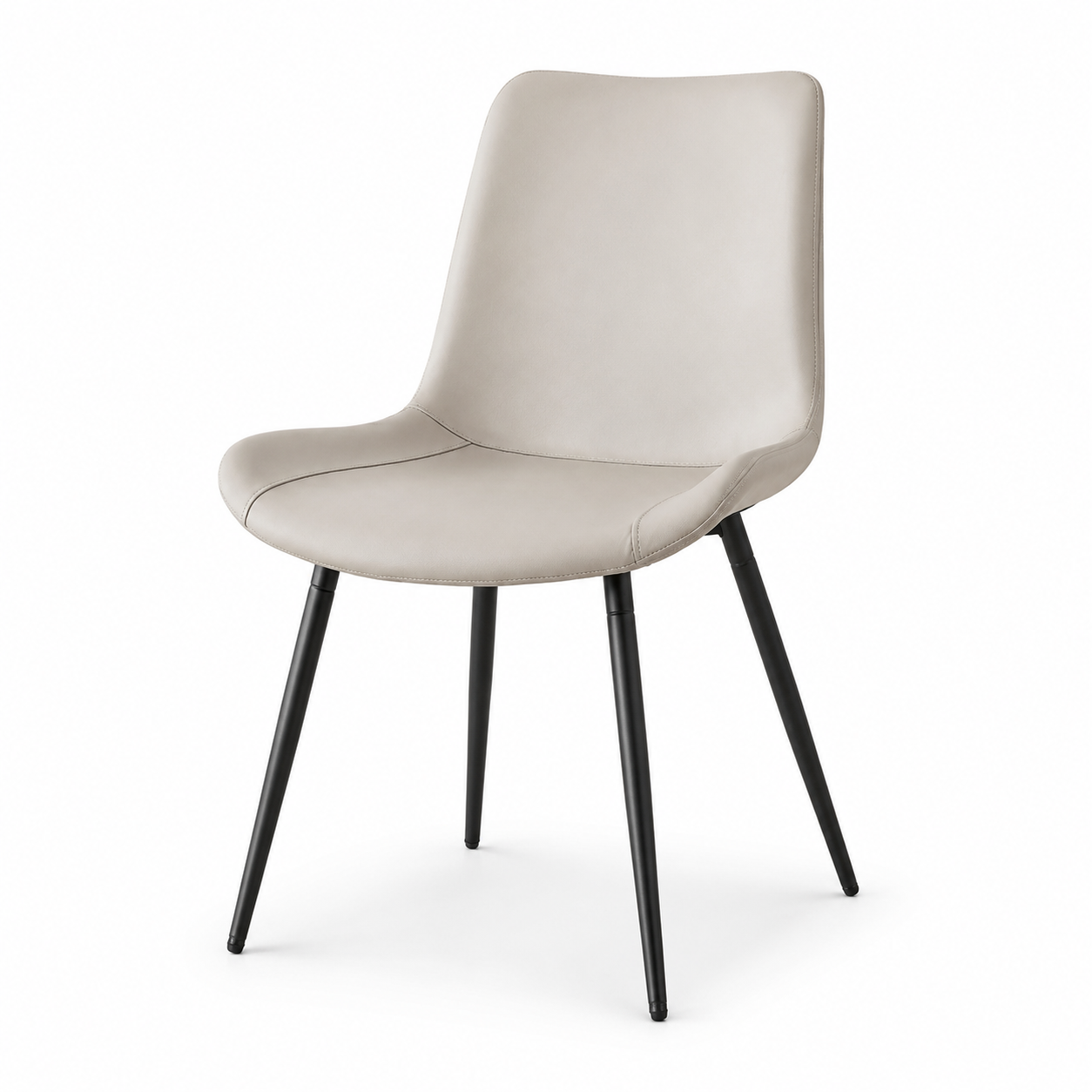 Amalfi Faux Leather Dining Chairs with Black Metal Legs Set of 4