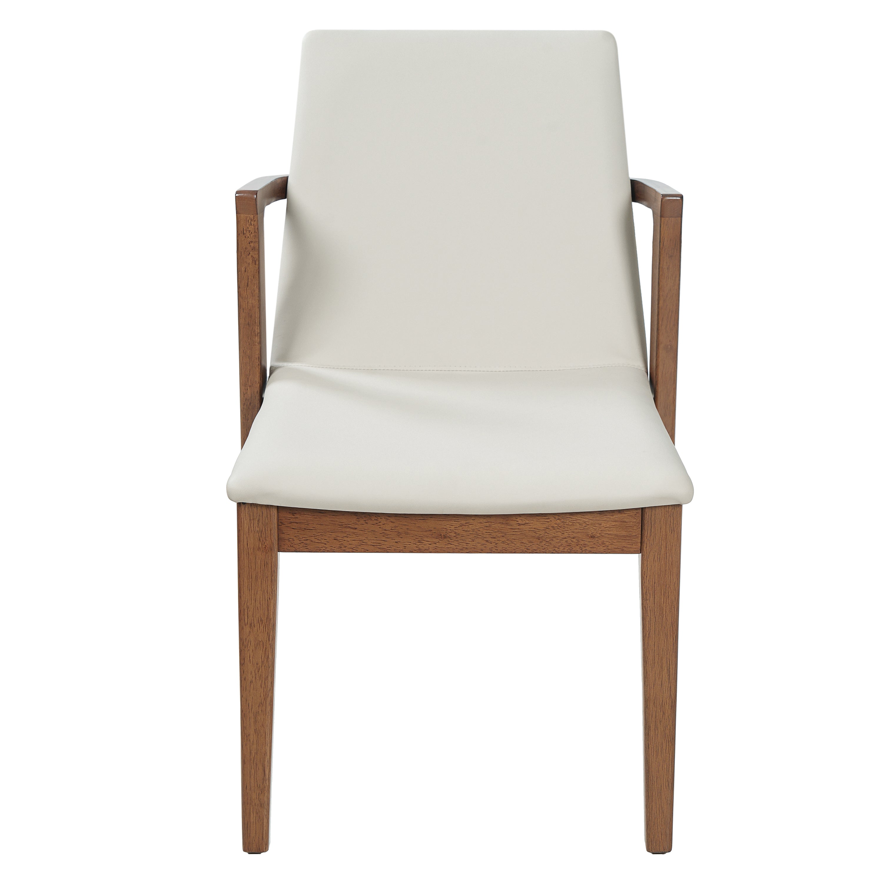 Isar Upholstered Dining Chairs with Solid Rubberwood Arm Frame Set of 2