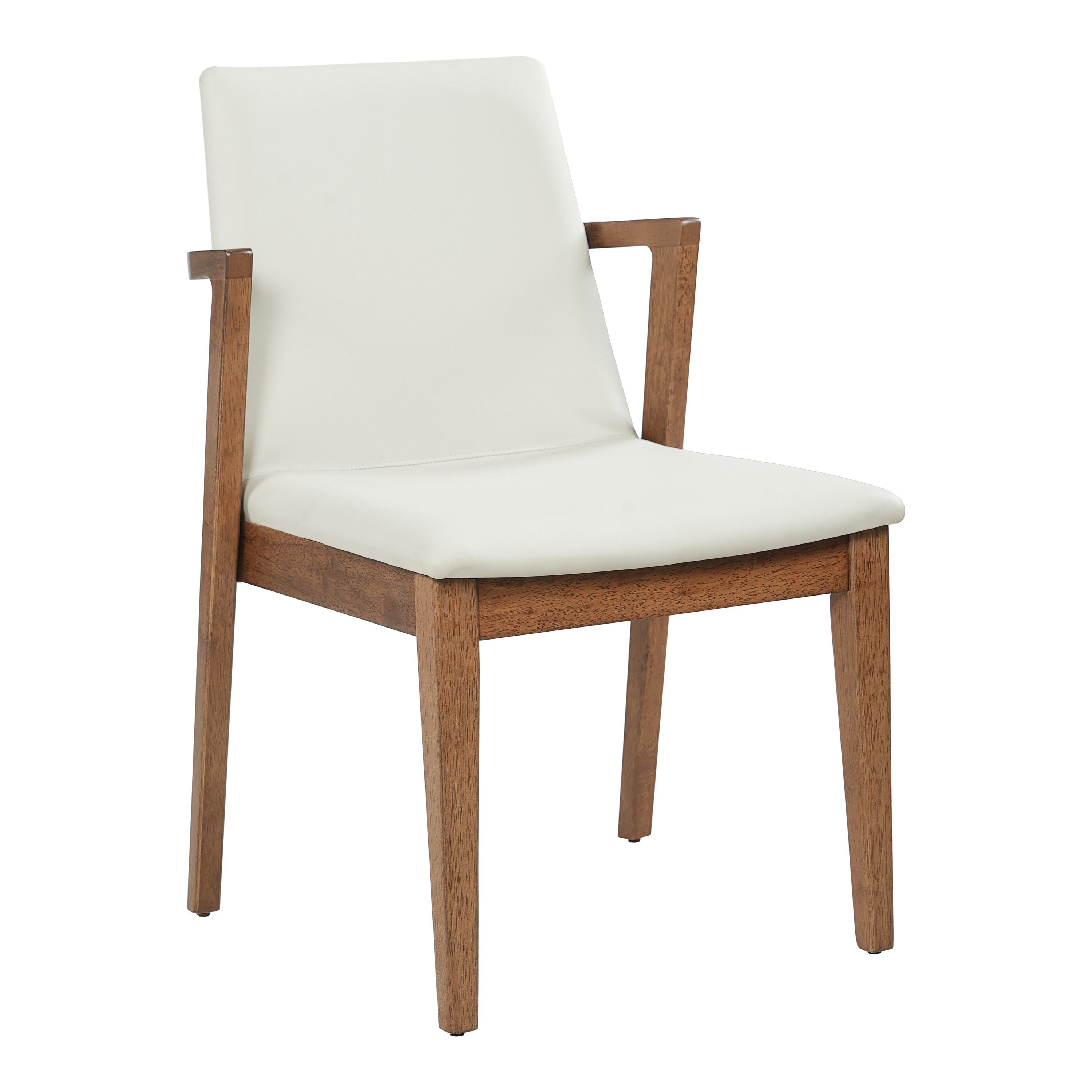 Isar Upholstered Dining Chairs with Solid Rubberwood Arm Frame Set of 2