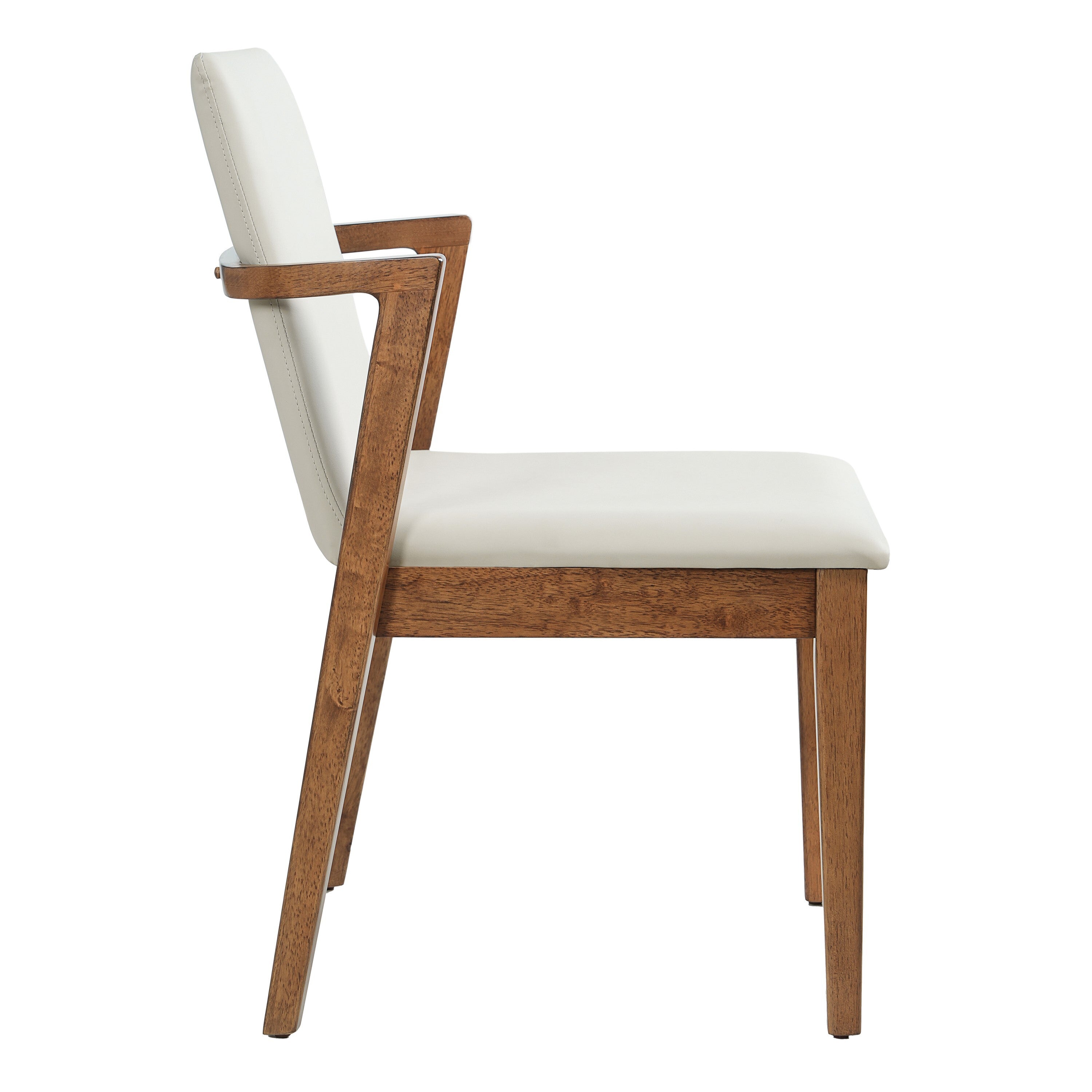 Isar Upholstered Dining Chairs with Solid Rubberwood Arm Frame Set of 2