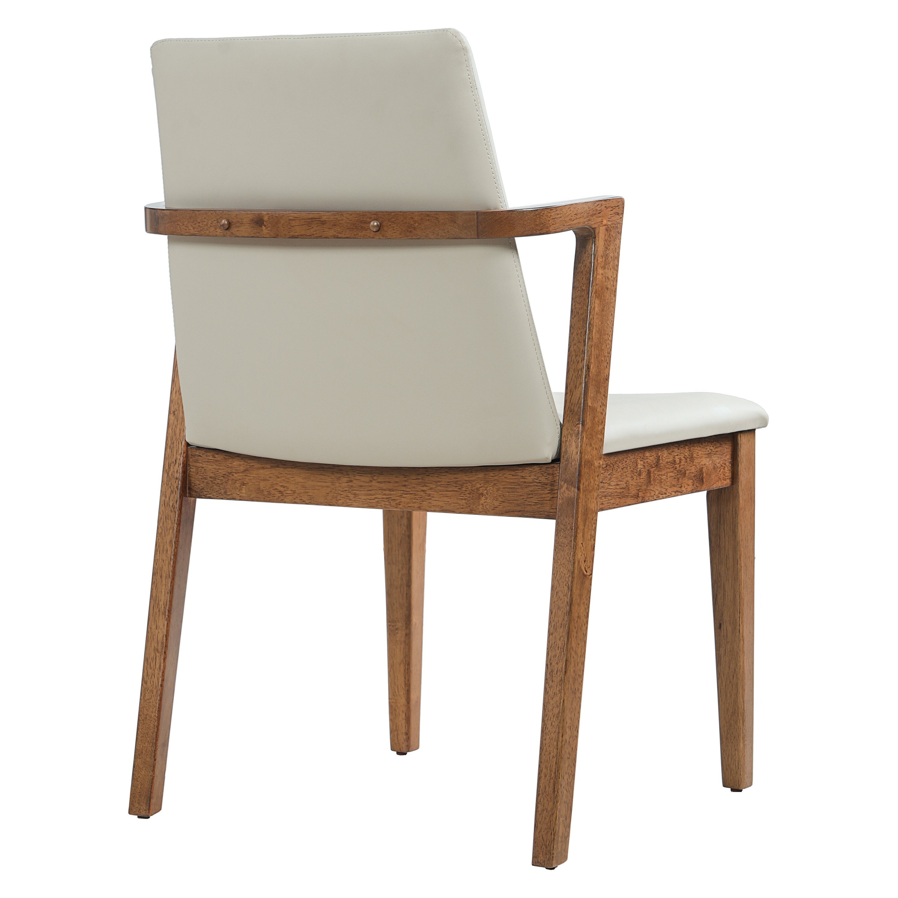 Isar Upholstered Dining Chairs with Solid Rubberwood Arm Frame Set of 2