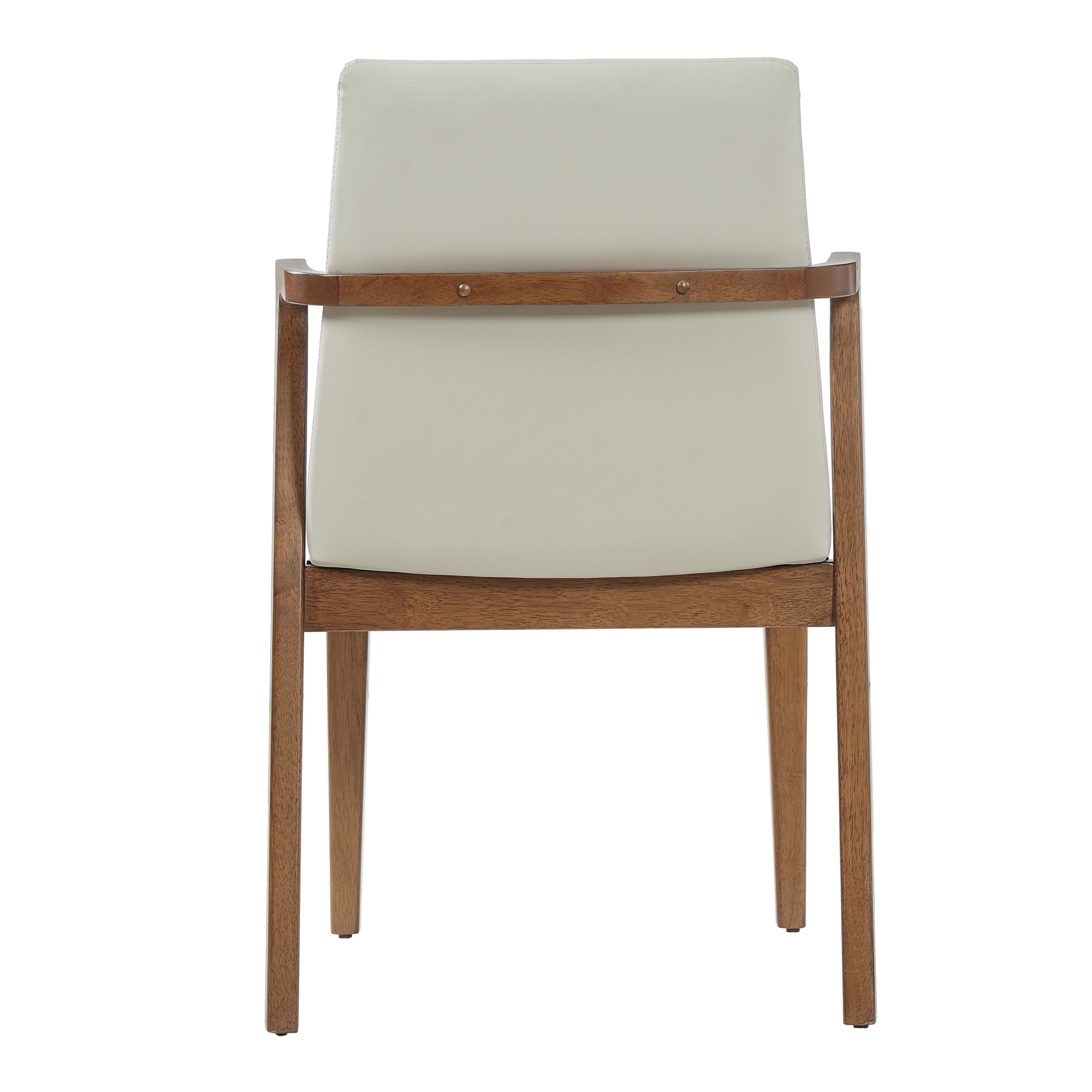 Isar Upholstered Dining Chairs with Solid Rubberwood Arm Frame Set of 2