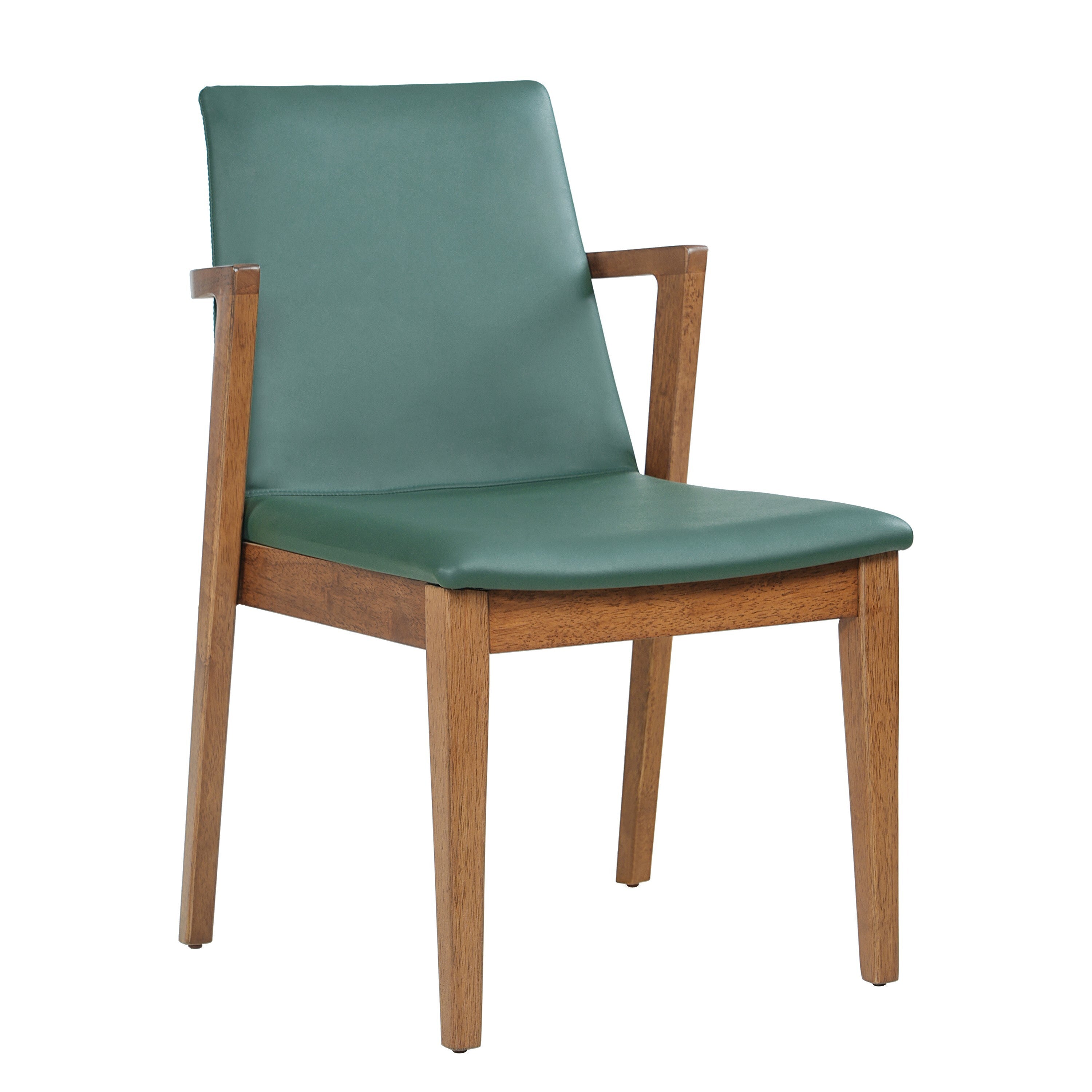 Isar Upholstered Dining Chairs with Solid Rubberwood Arm Frame Set of 2