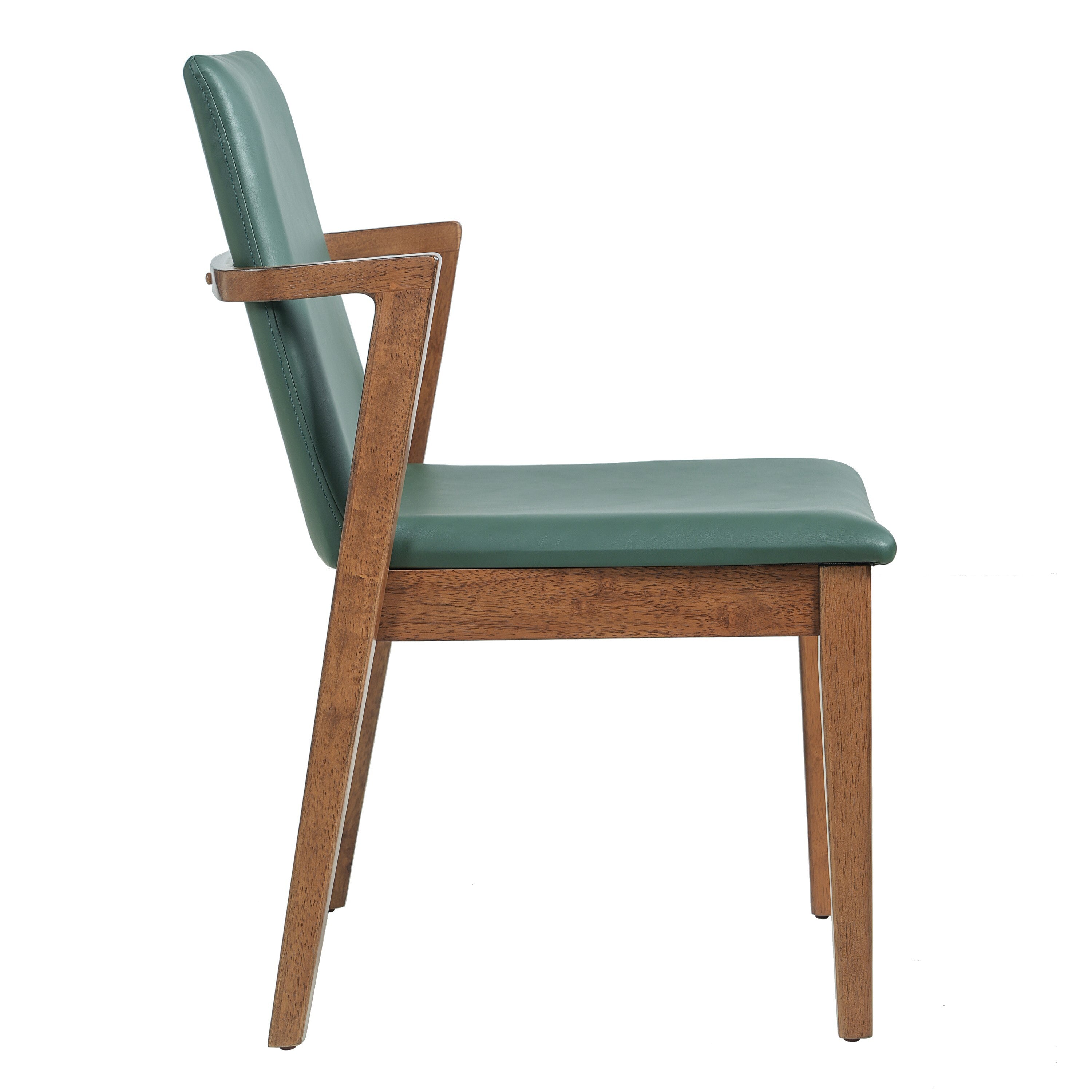 Isar Upholstered Dining Chairs with Solid Rubberwood Arm Frame Set of 2