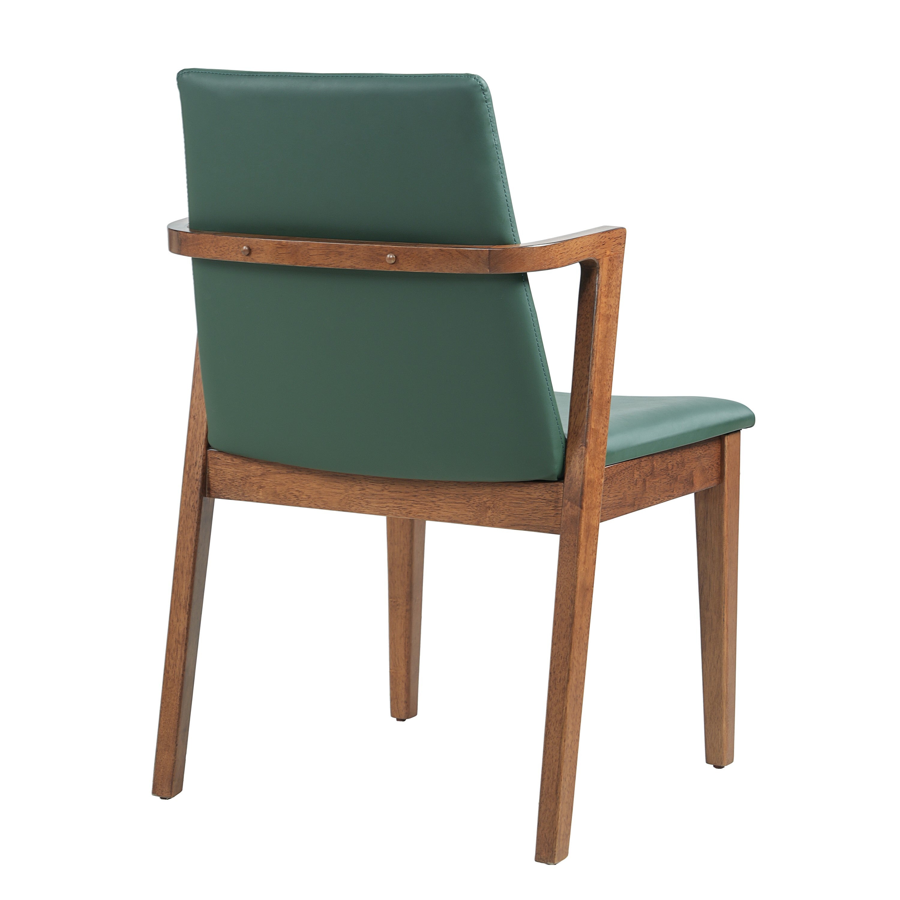 Isar Upholstered Dining Chairs with Solid Rubberwood Arm Frame Set of 2
